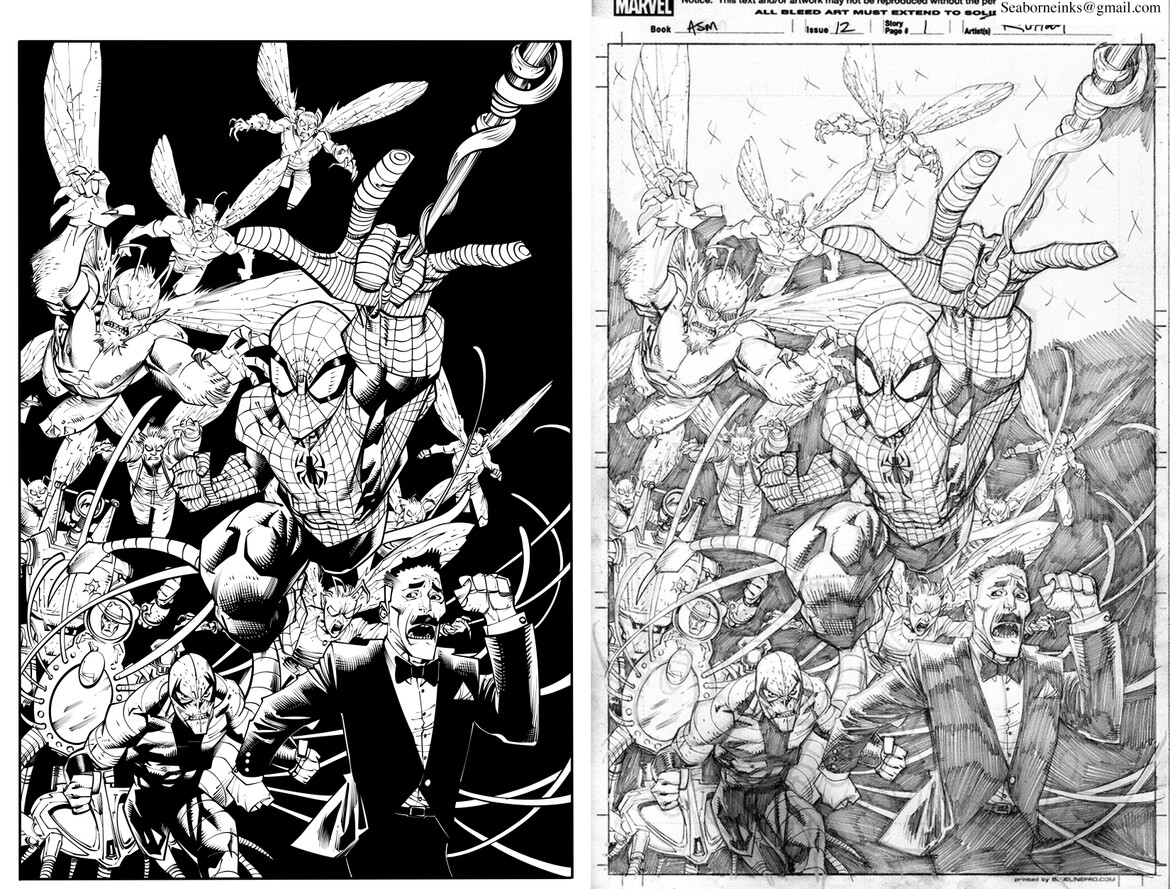 Sample Inks over Ryan Ottley's Pencils