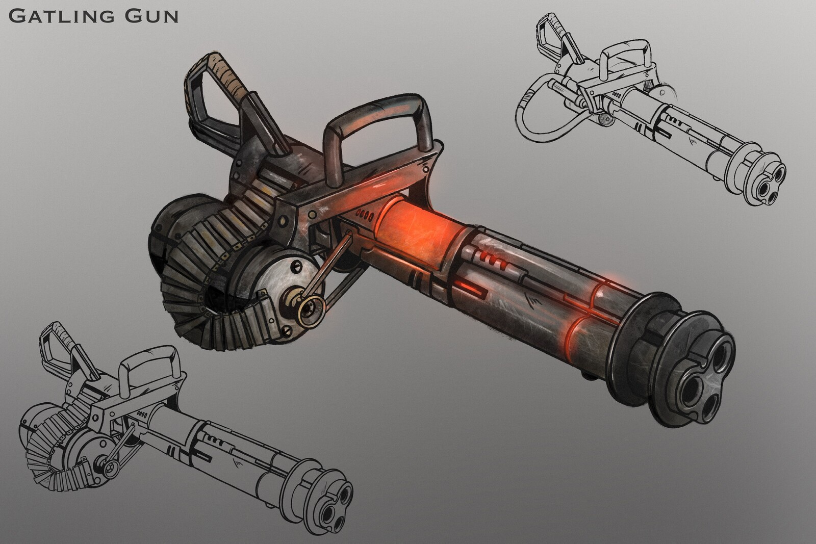 Gatling Gun concept: Douerbat 