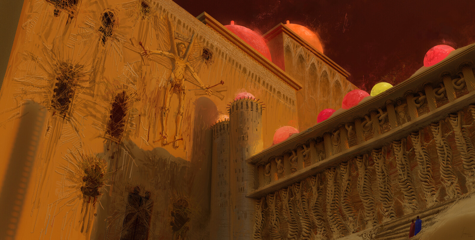 The City of Dis, here Dante and Virgil encounter the Three Furies.