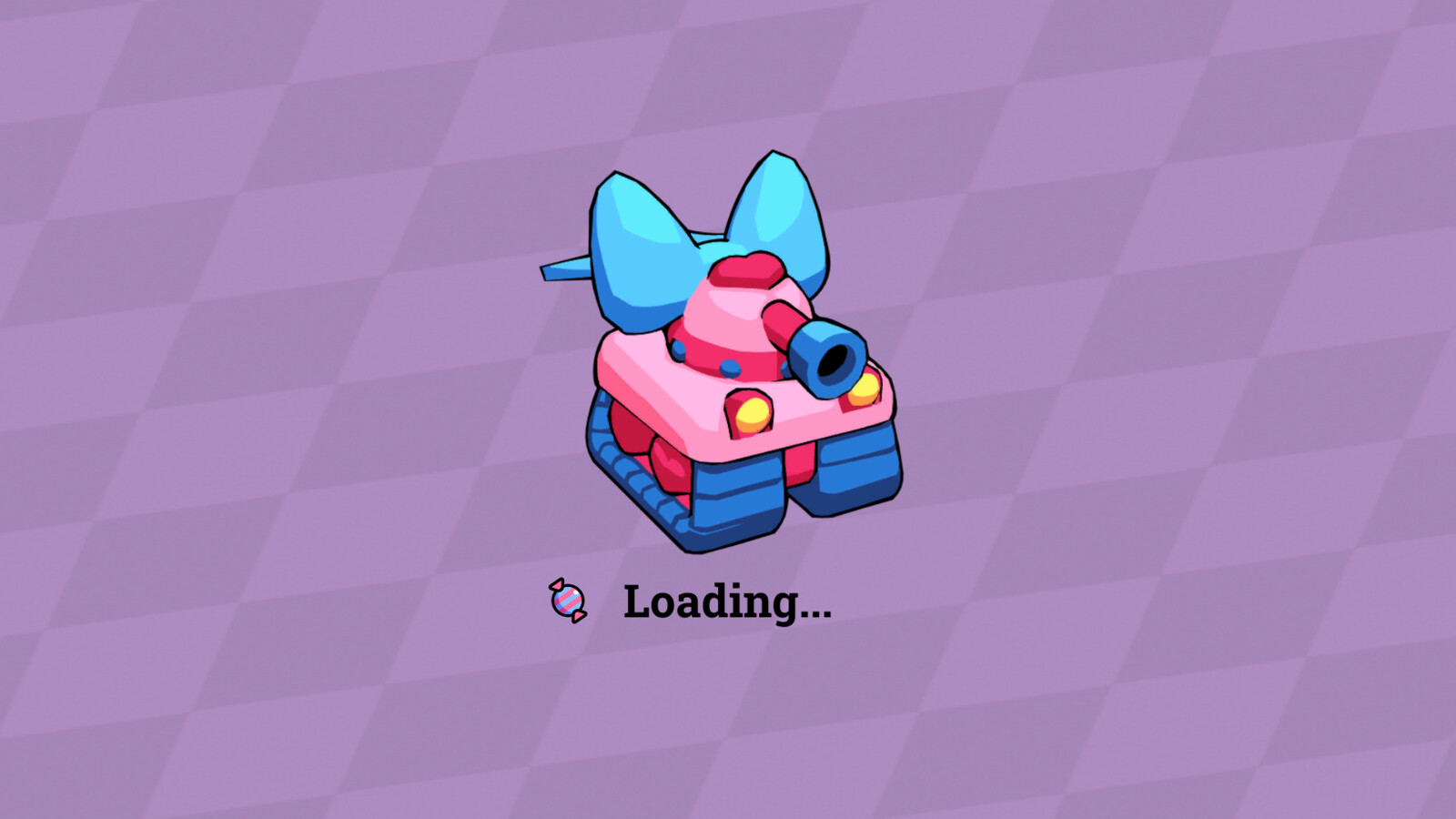 Loading screen with rotating candy sprite