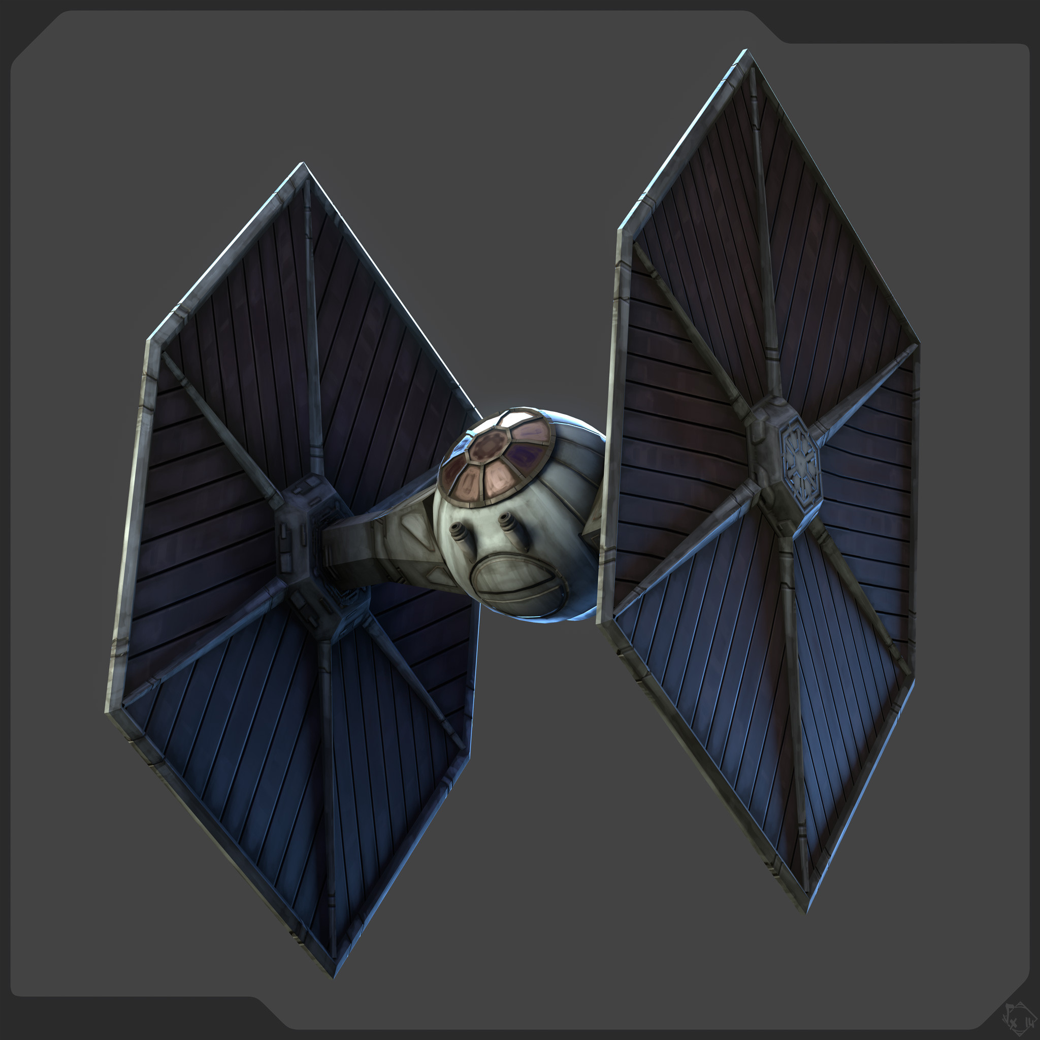 特撮 Star Wars TIE Fighter 1/24 TIE FIGHTER with real KOOLSHADE wings - kit prototype