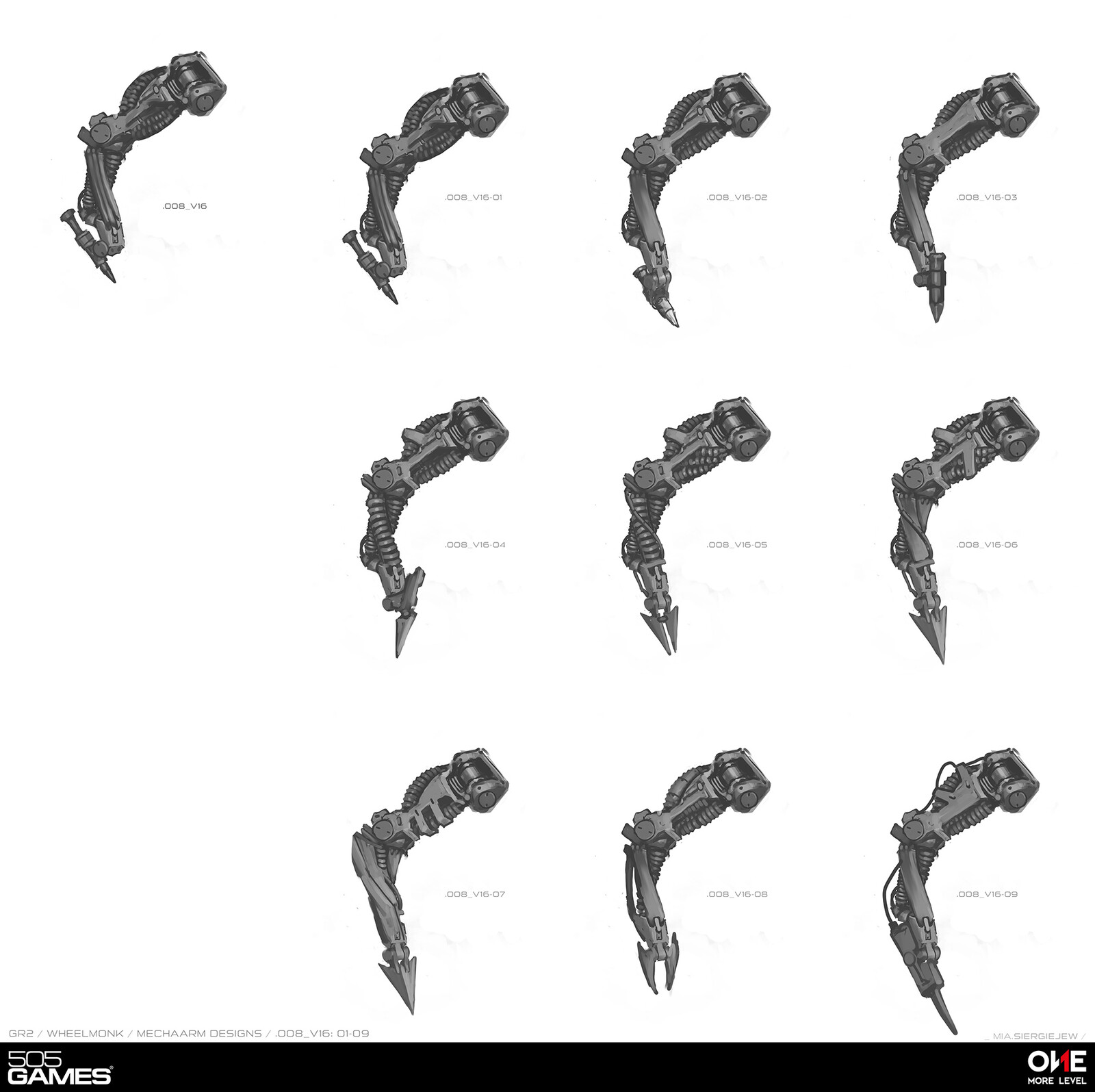 Arm designs details iterations
