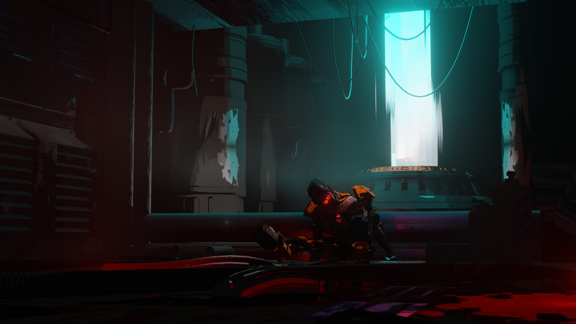 ArtStation - Crimson Decay: Moonlit Cyber Ruins