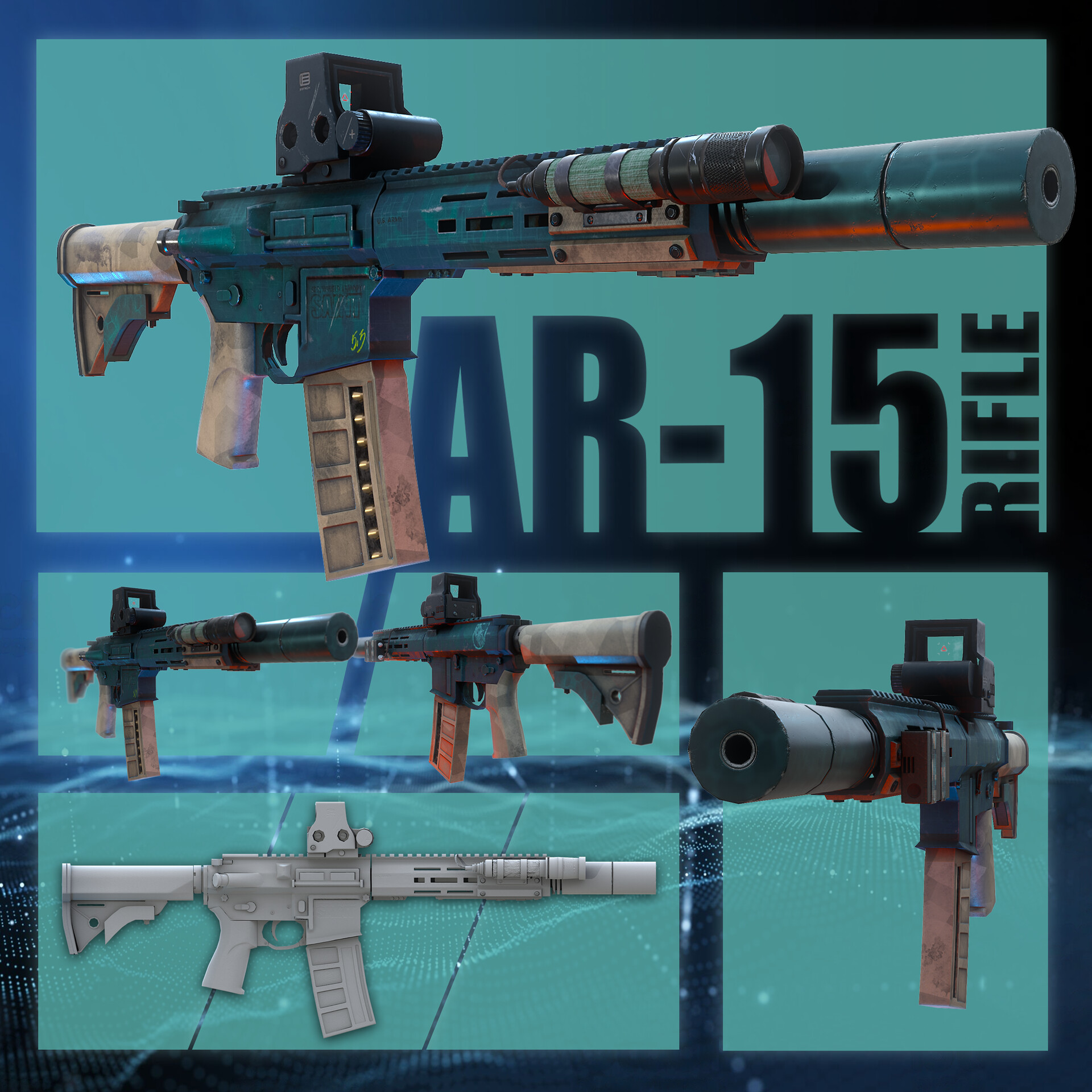 ArtStation - AR rifle