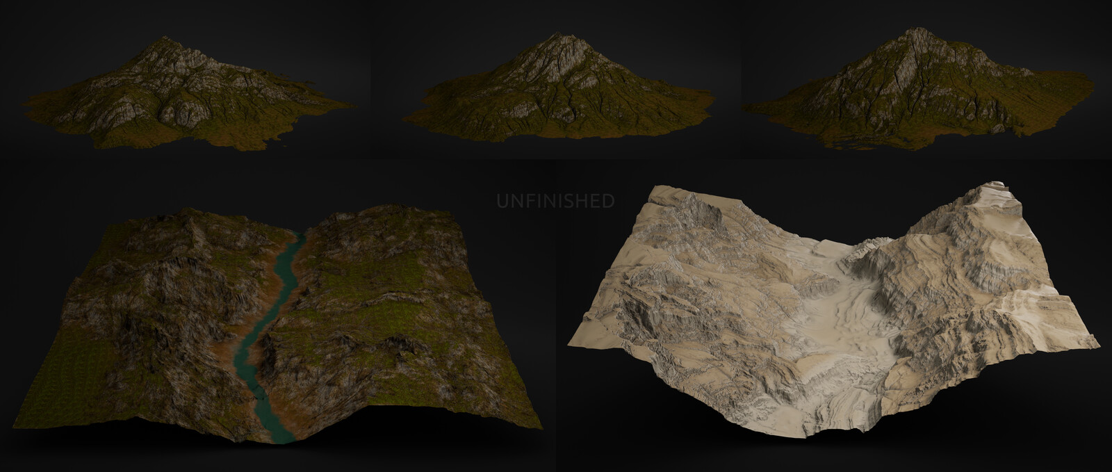 A few mountains and vistas for scene backgrounds (WIP)
