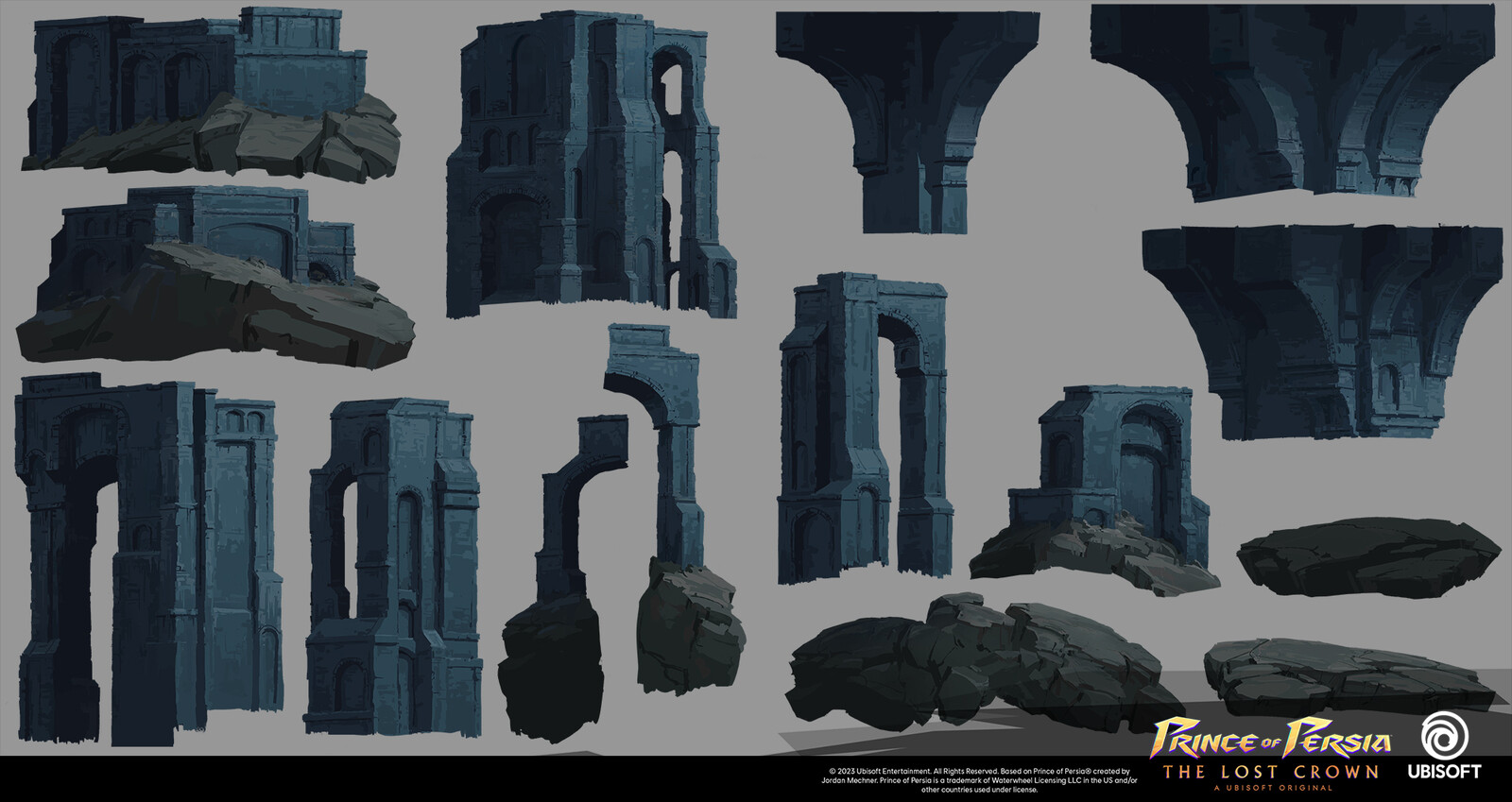 The pillars once cut out and distributed in the texture.