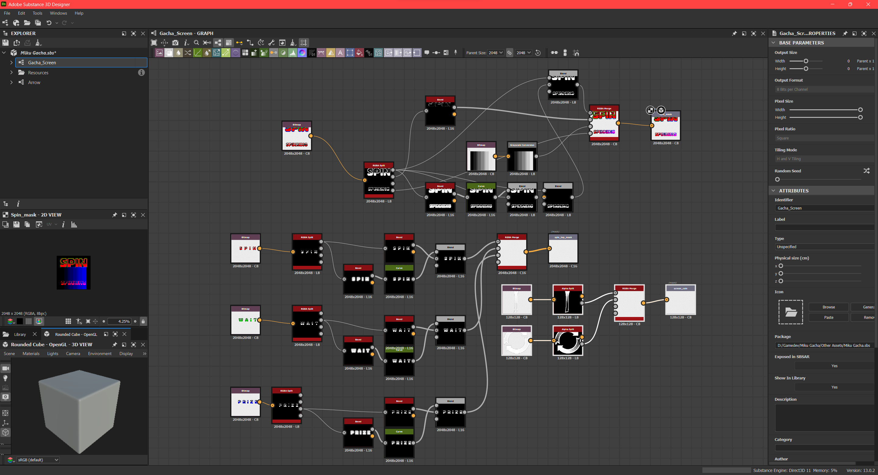 Channel Packing / Blurring / Other processing was done in Substance Designer