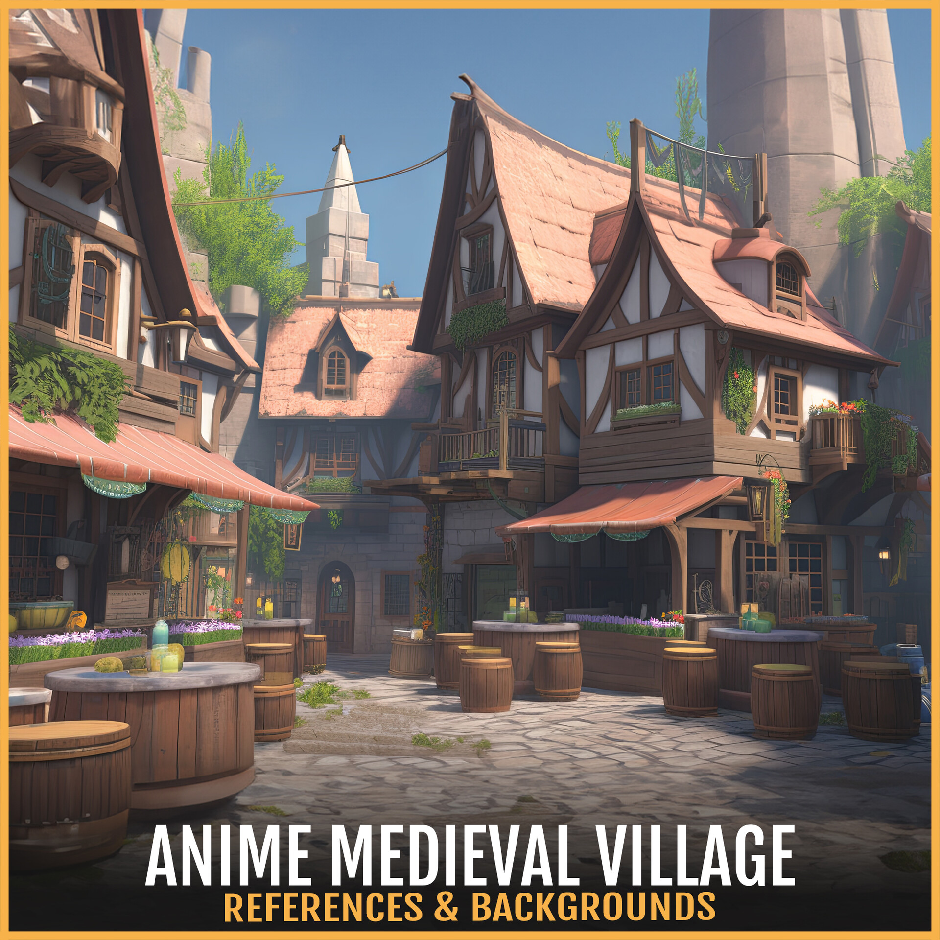 ArtStation - 303 Anime Medieval Village Center