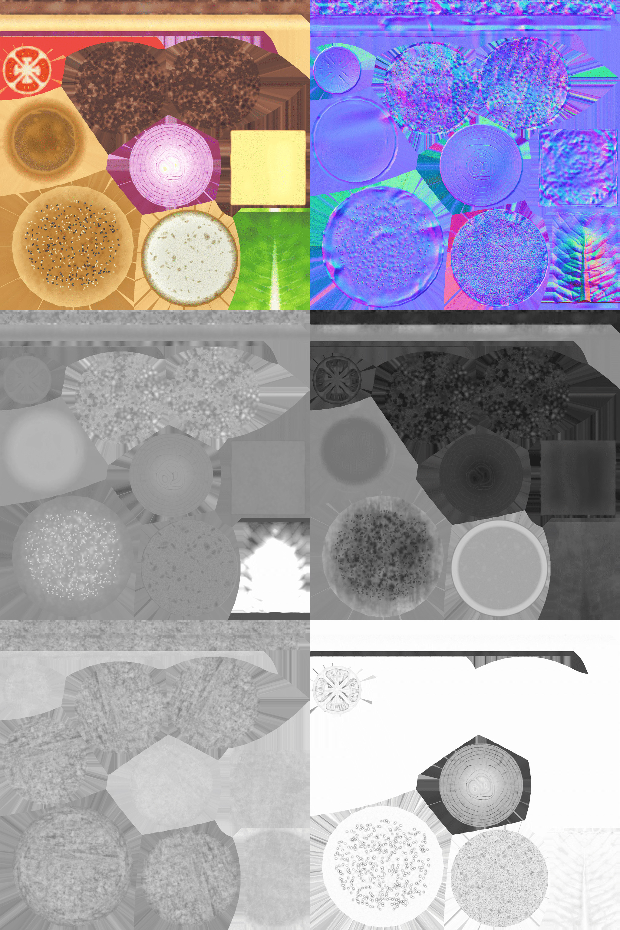 Texture Maps | Diffuse, Normal, Height, Roughness, SSS, AO