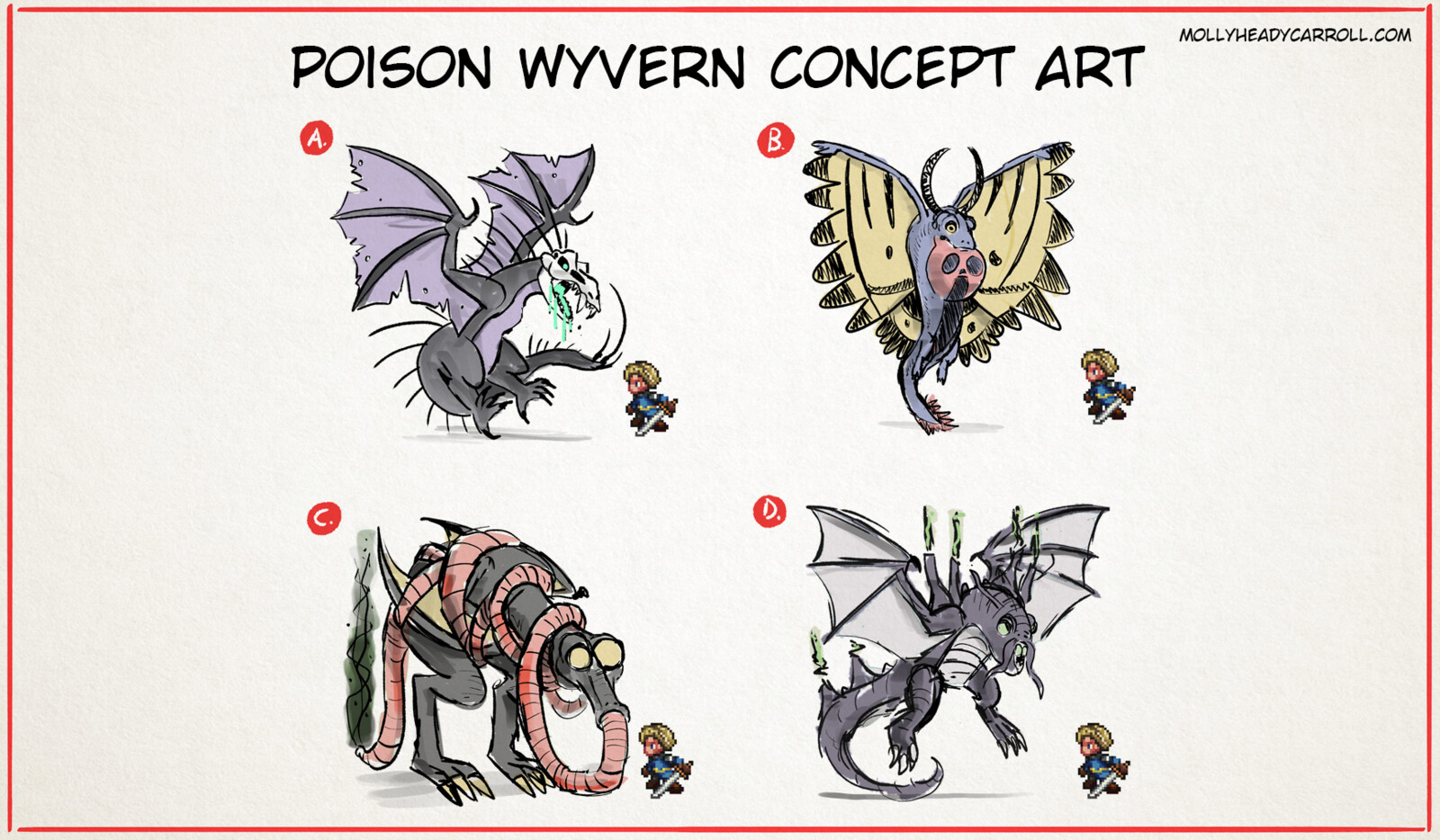 Poison Wyvern Concept Sketches
