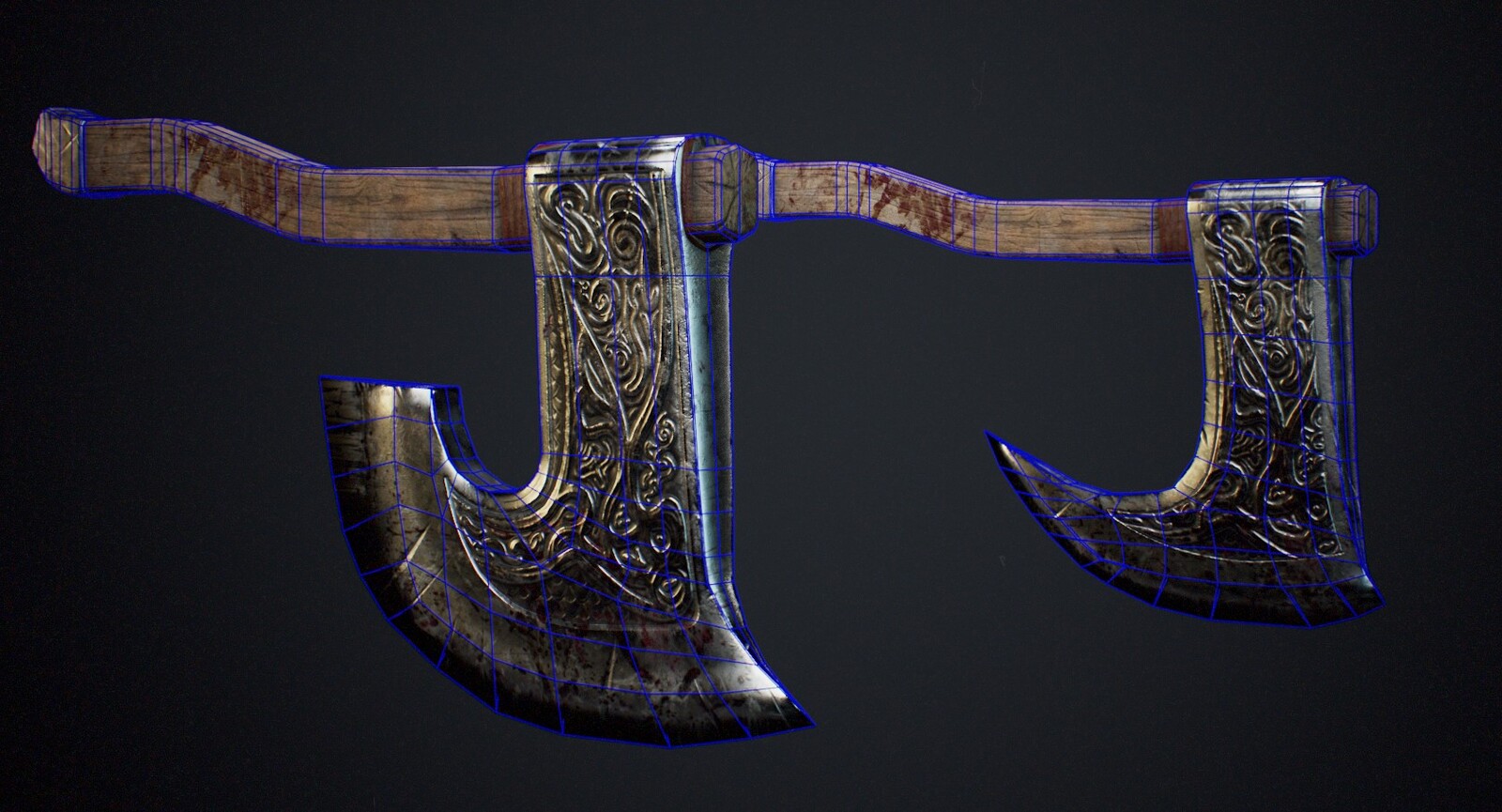 Weapons are about 2K tris total.