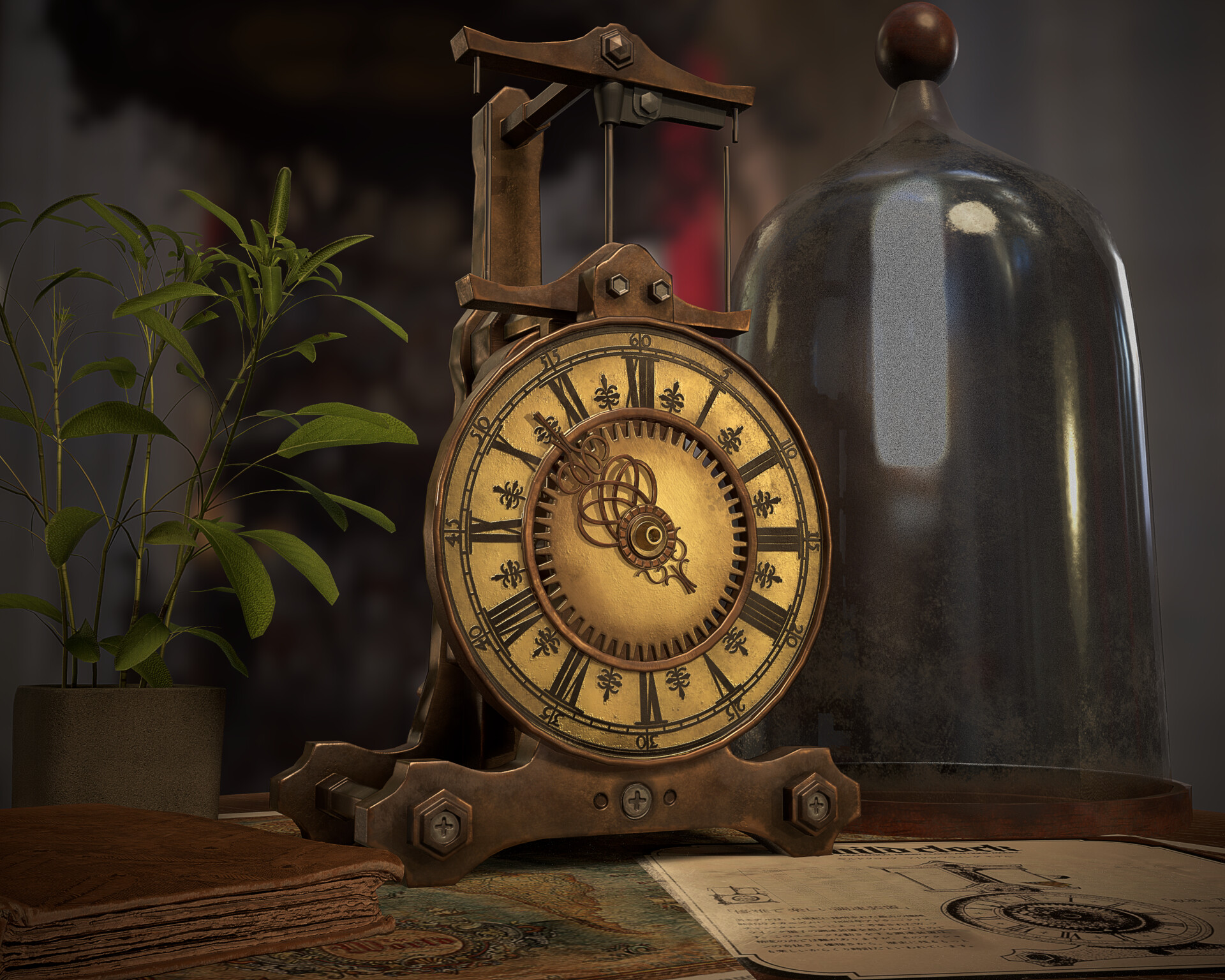 当時物 トミー ギルドクロック 置時計 ゼンマイ 1979年製