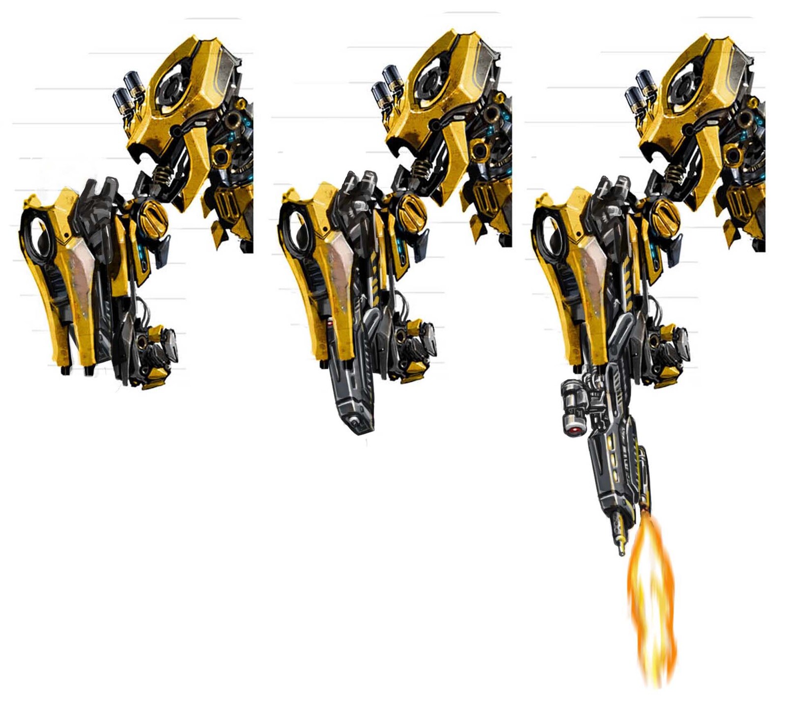 Weapons ideas for the Transformers characters from the 2007 movie. These ideas were done for Hasbro then showed to the production film for weapons that came from the robot arms. 