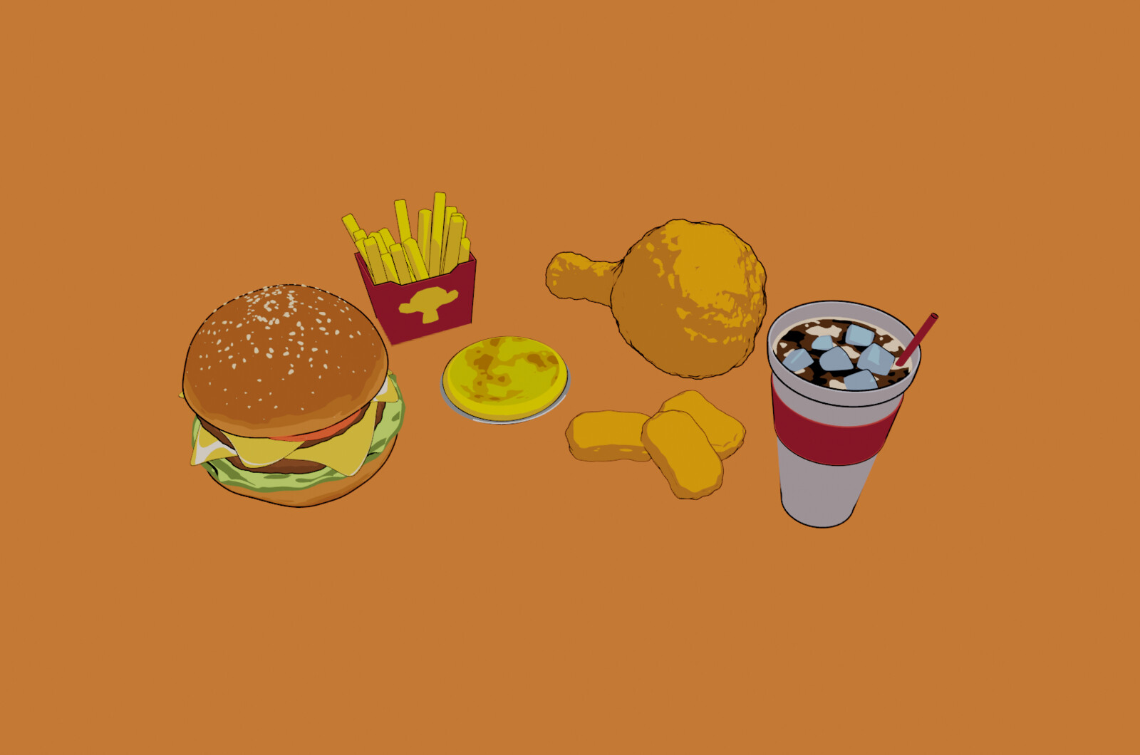 3D food cretaed in Blender [sketchbook]