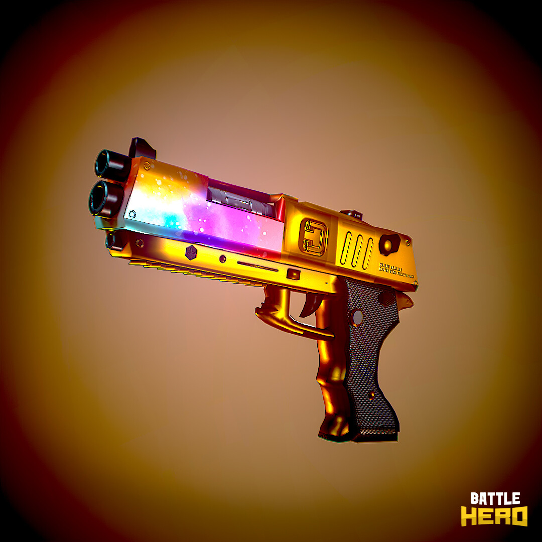 Artstation - Stylized Gold Gun