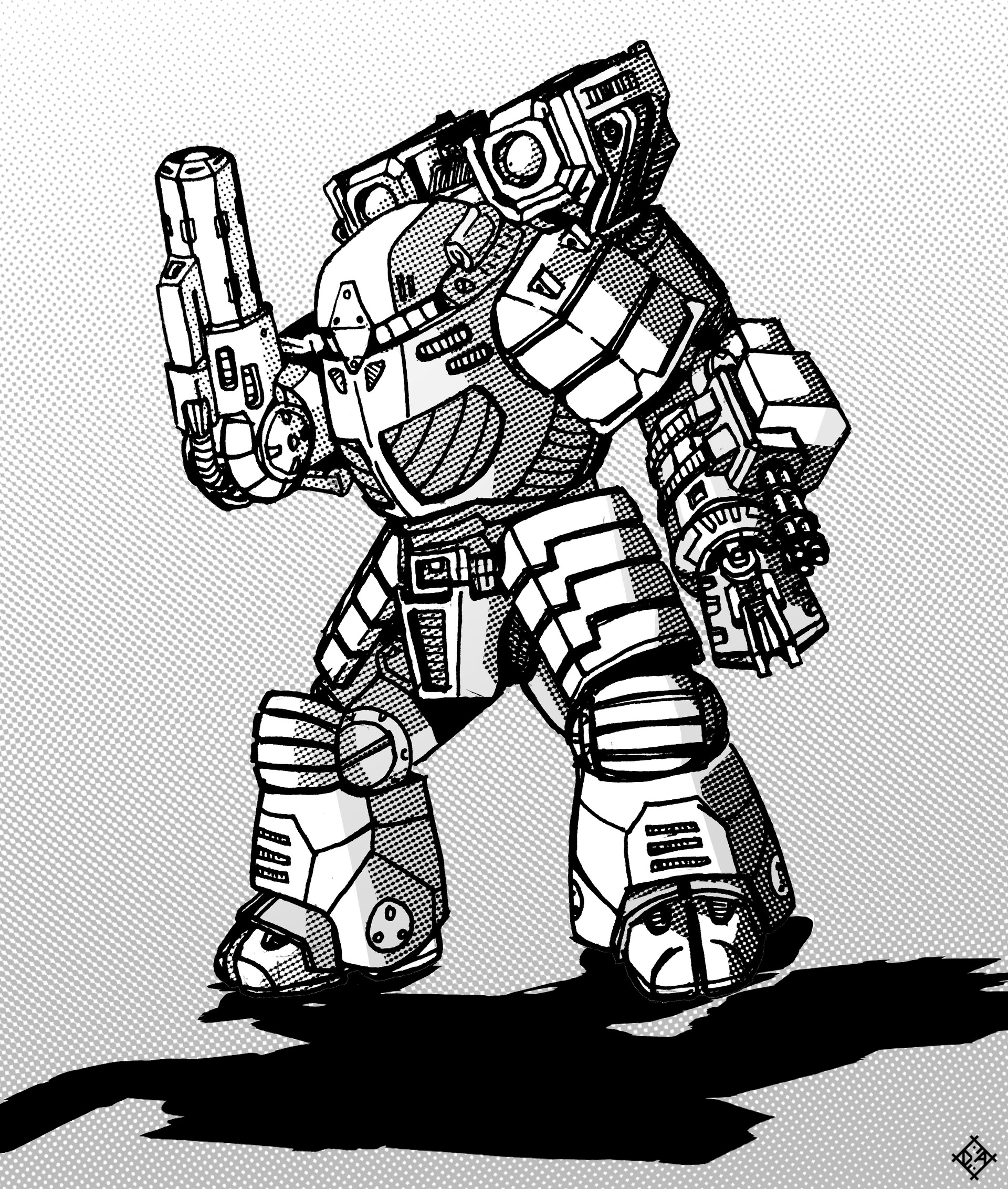 ArtStation - Elemental battle-armor (Battletech)