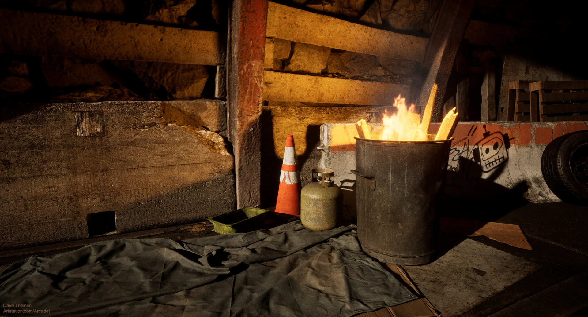 ArtStation Vagrant Camp Fire