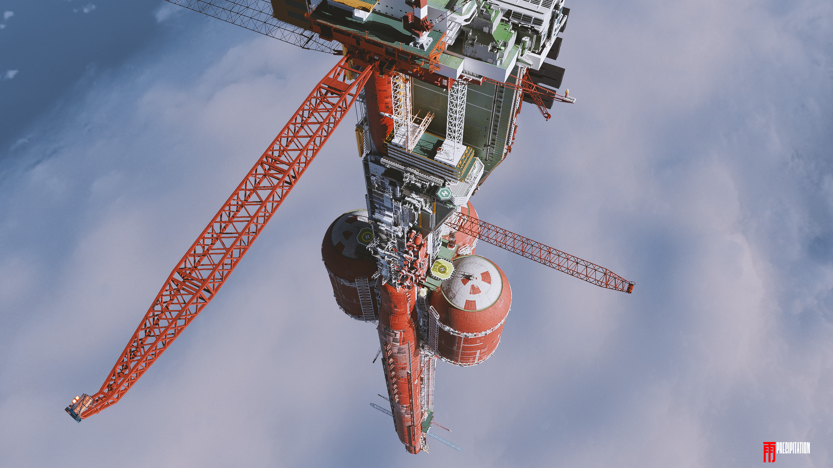 The on-board buildings contain two kinds of structures: vertical zones and horizontal zones. They will be used separately during or outside of WEP