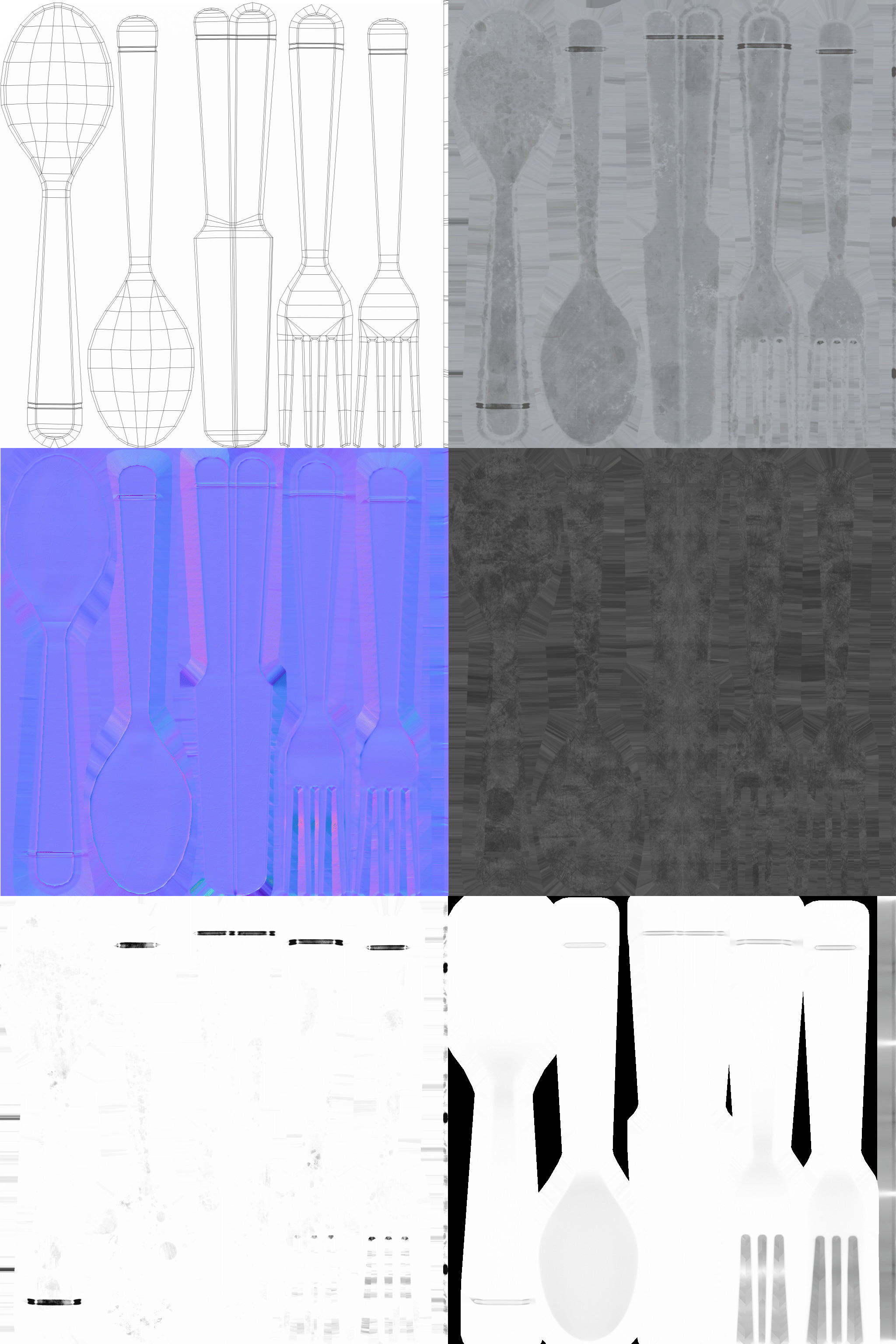 1024x1024 | UV, BaseColor, Normal, Roughness, Metallic, AO
