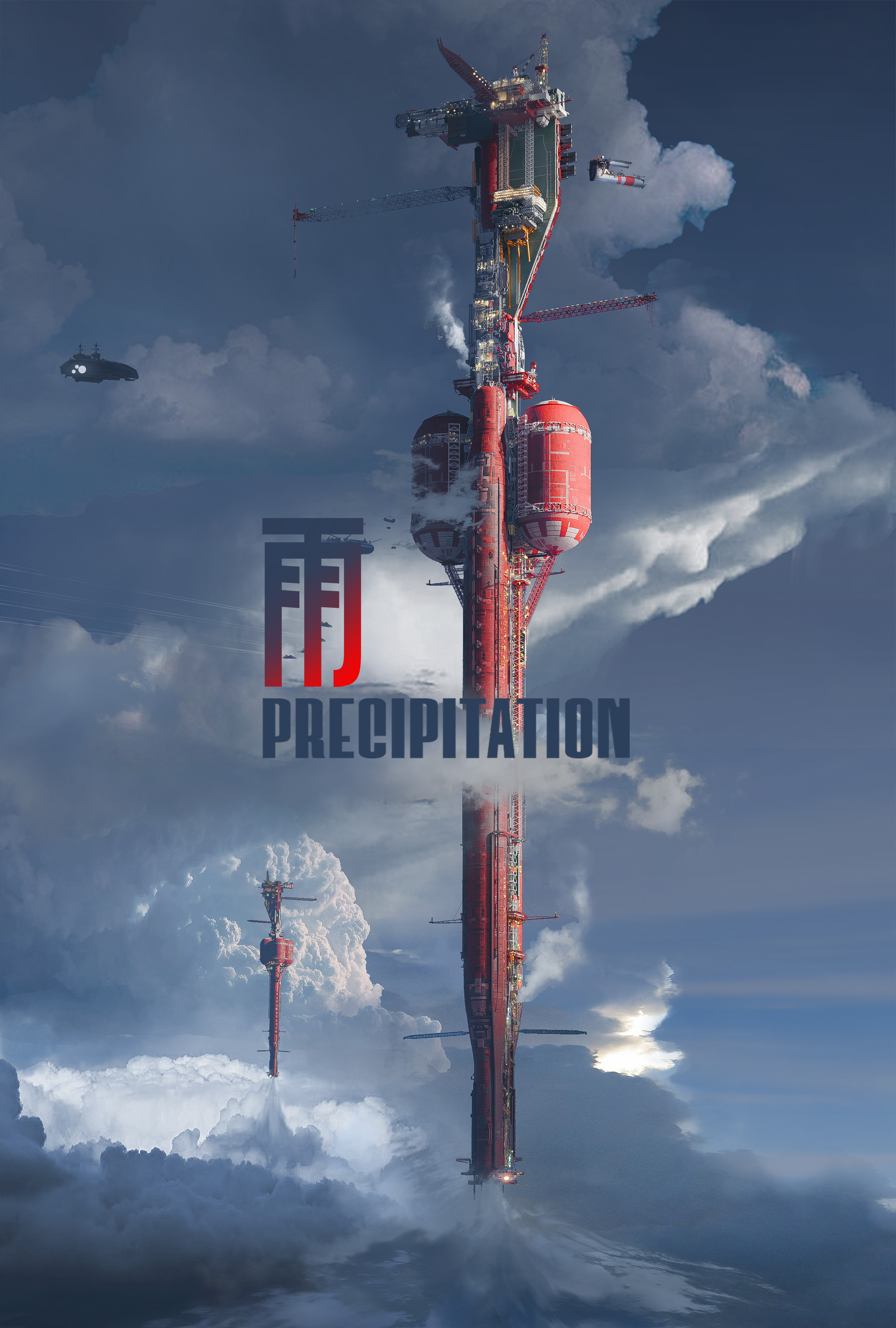 Stratoreservoir is the core story element in Precipitation. It is a class of airships that collects and stores rainwater, coordinated by Department of Precipitation Control.