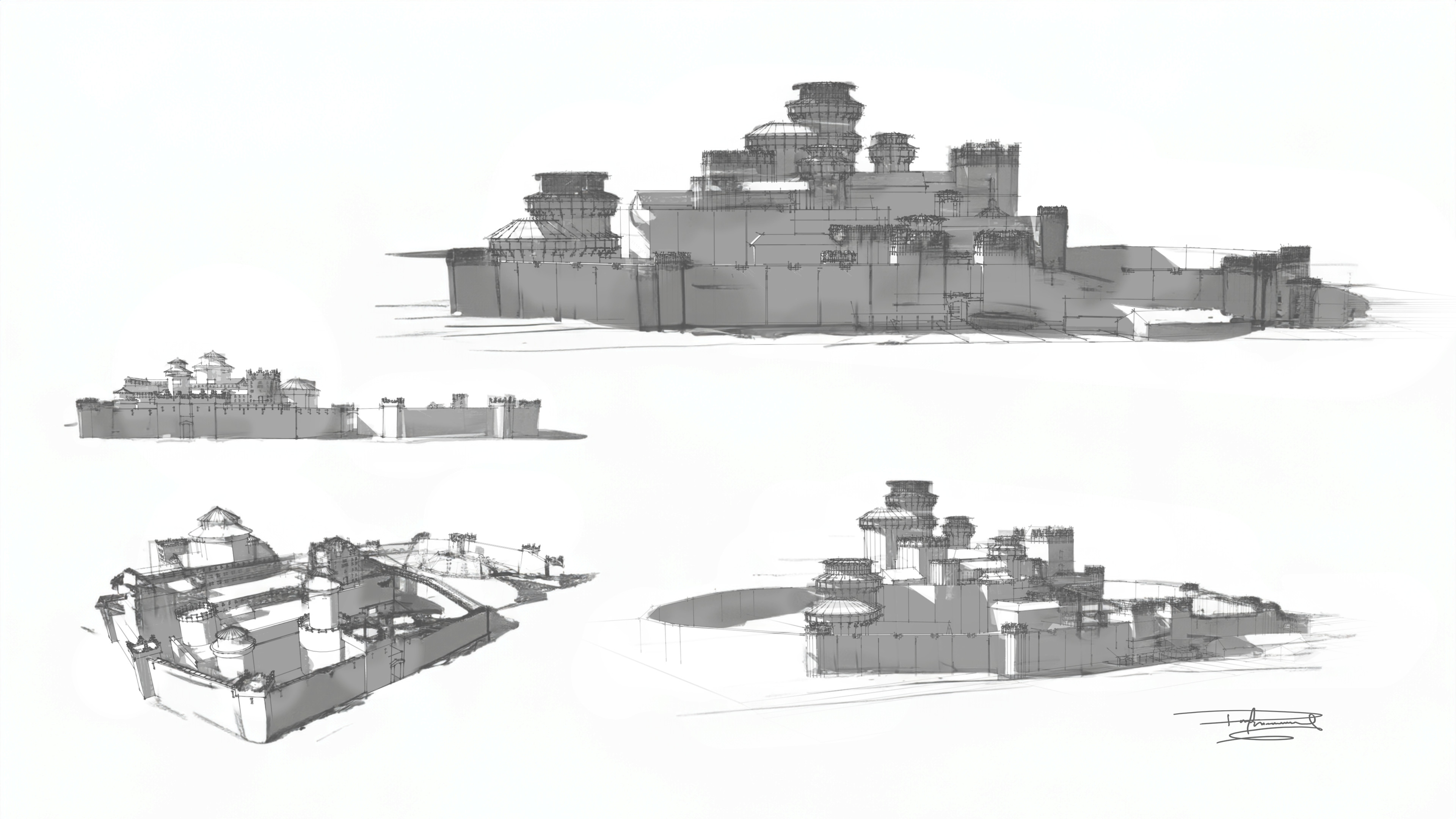 Winterfell Castle : initial design drafts