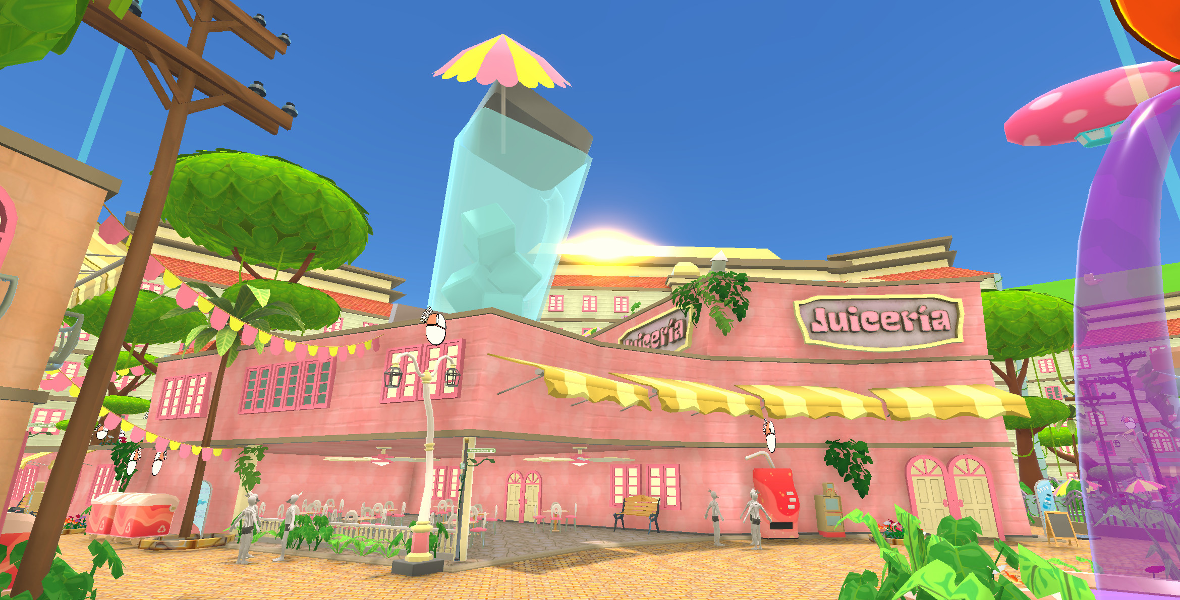 Can't have Grape Juice City without the juice. And what finer place than the Juiceria? It exists as a centerpiece in the city square, serving the residents of Grape Juice City with a newfound vigor. 
