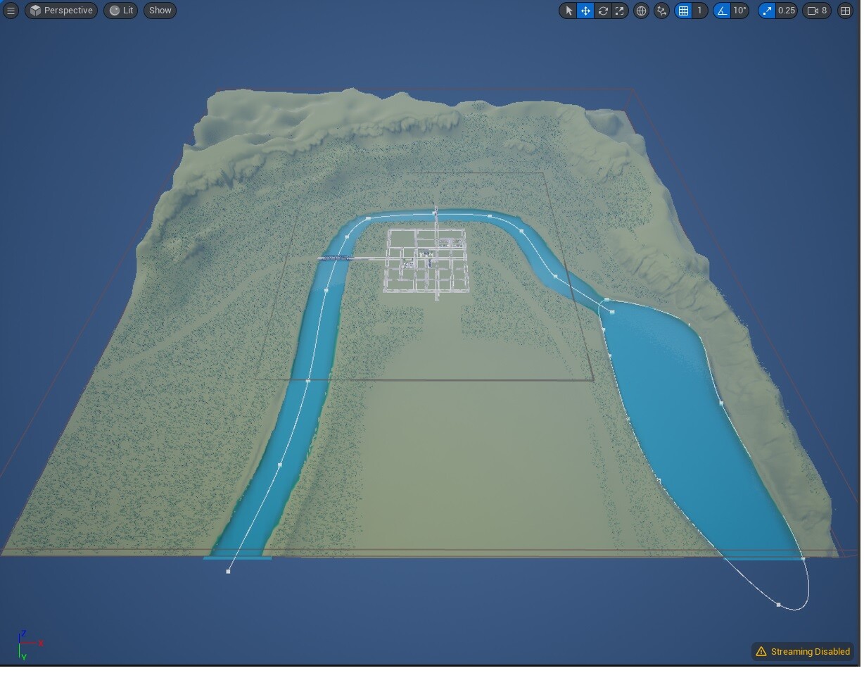 Map with initial tree and water placement.