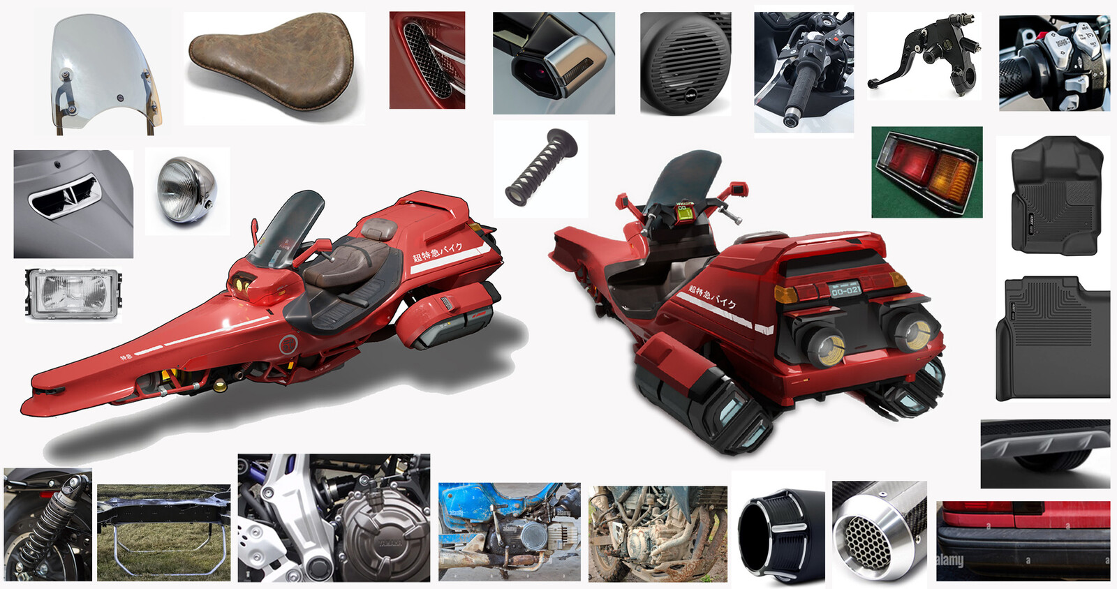 Reference Board
//Realistic assets require more realistic reference images to get the details right and tell stories properly.

//I have also made sure the vehicle feels like it is from Japan by adding many Japanese elements.
