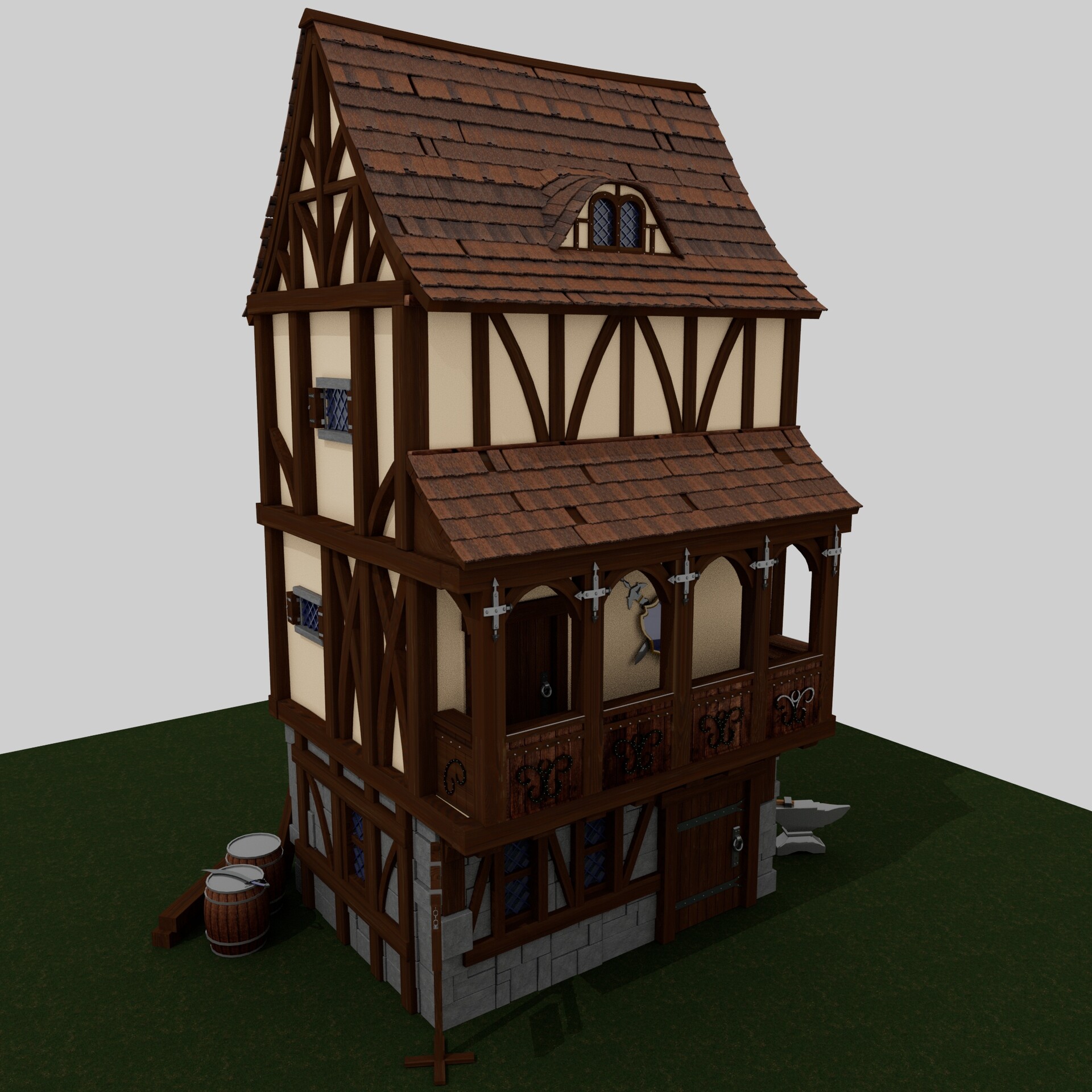 ArtStation - 3D Medieval House