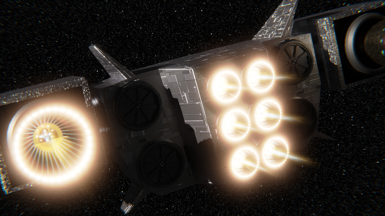 There are 4 airlocks that will act as the docking points for the extra modules that will attach to the ship. They will open up to hallways from the Bridge and Cargo Bay.