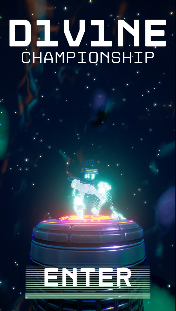 Menu screenshot showcasing the first character 3D model iteration.
