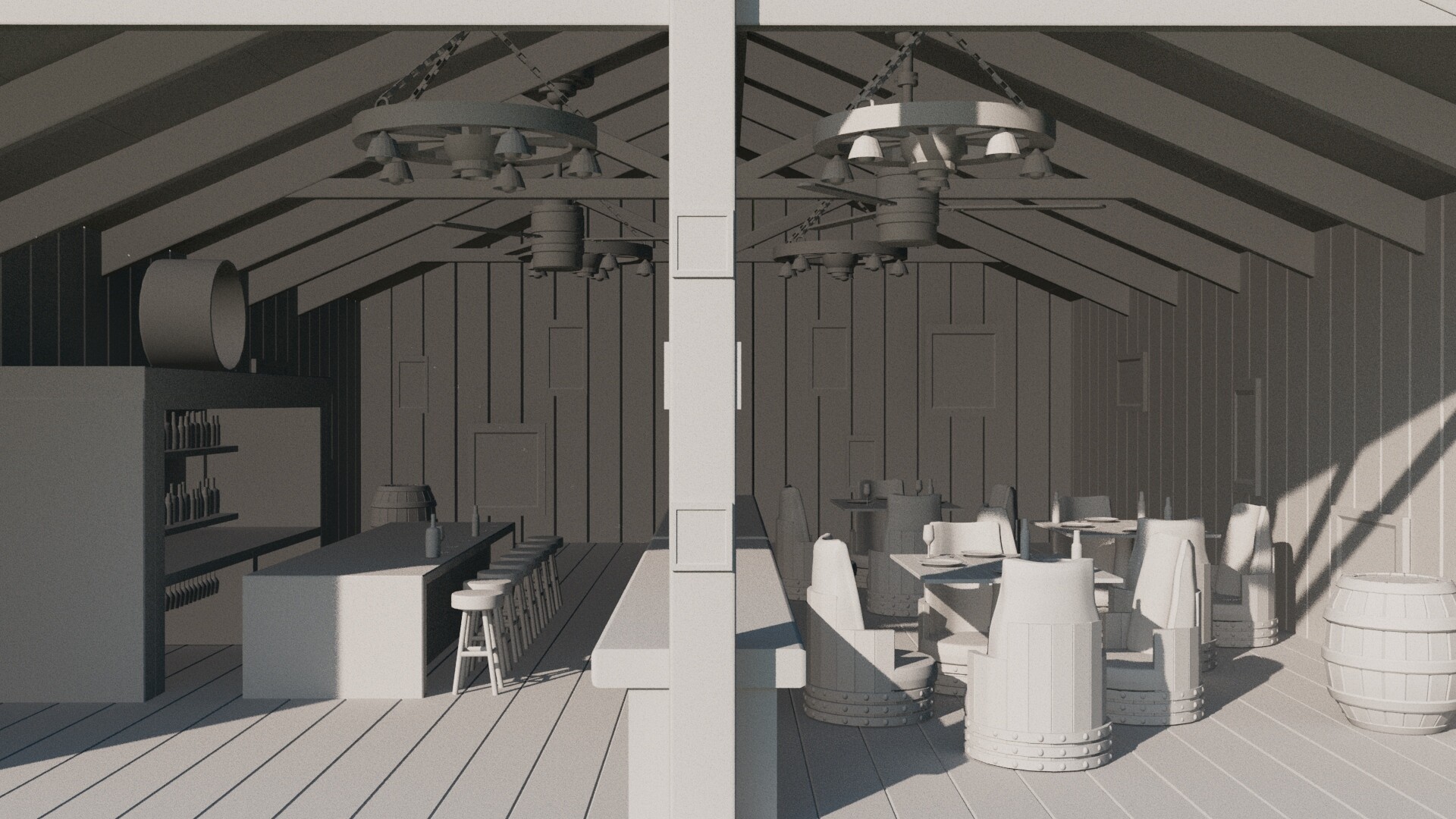 ArtStation Modern Western Themed Bar Interior Concept