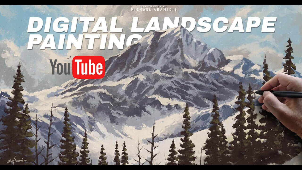 Digital PAINTING - Mountains of the Alps - New YouTube time-lapse Video!