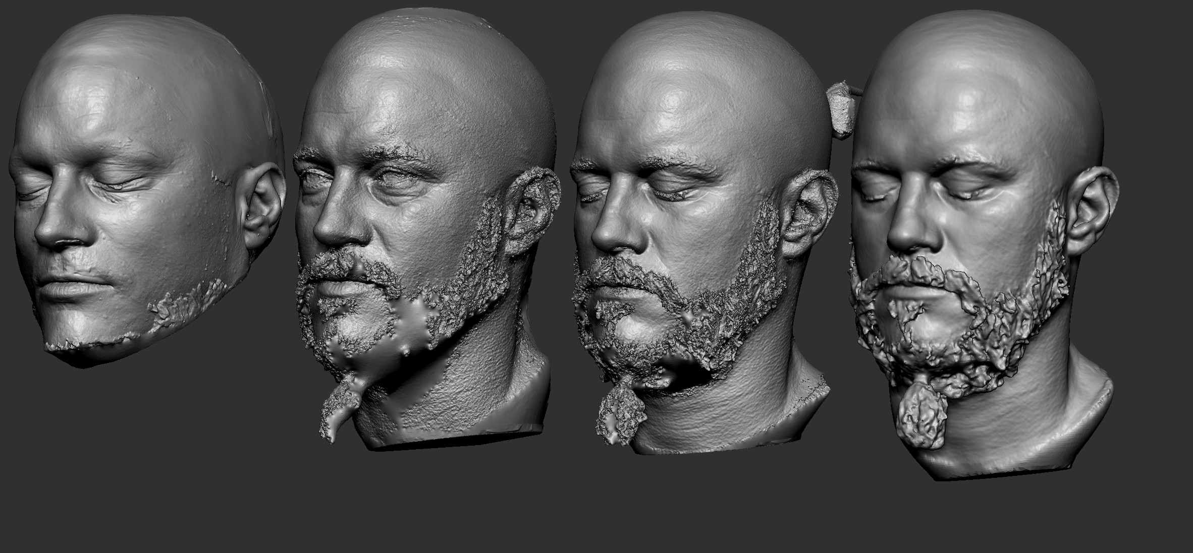 Original collection of scans, which were then stiched together and resculpted to bring together the final peice. 