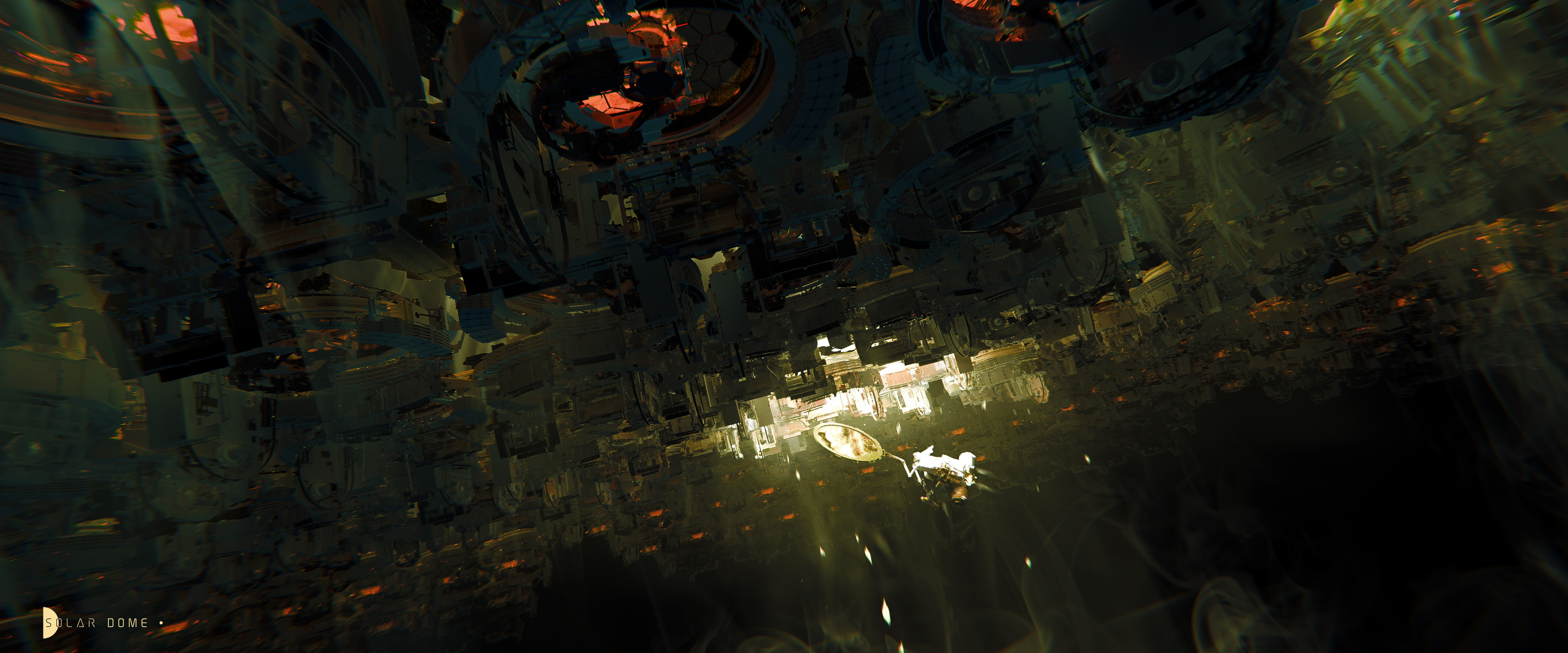 a robot replacing the damaged lenses. A mood exploration