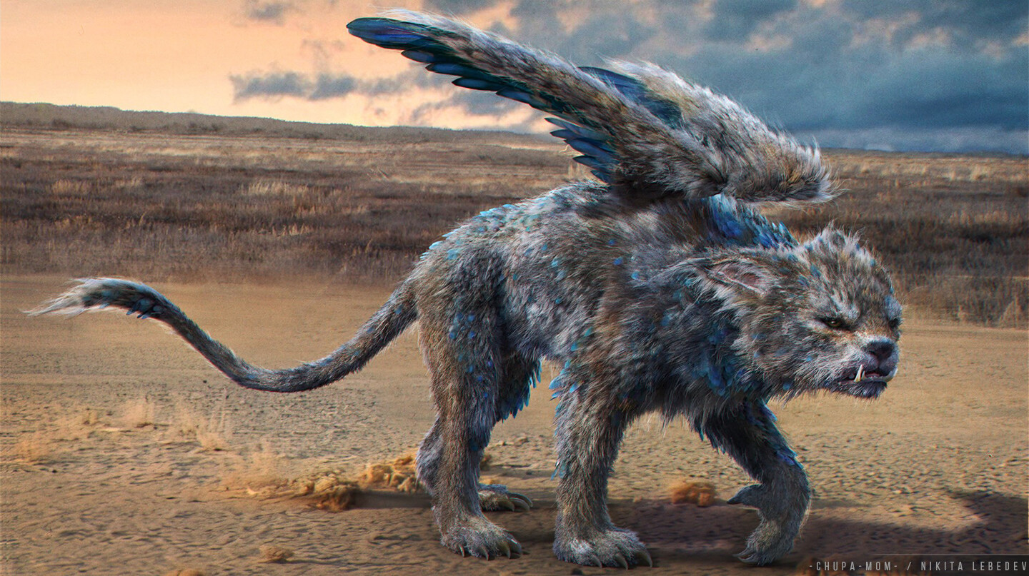 Final design of adult Chupacabra. Background is done by  Michael Kutsche.