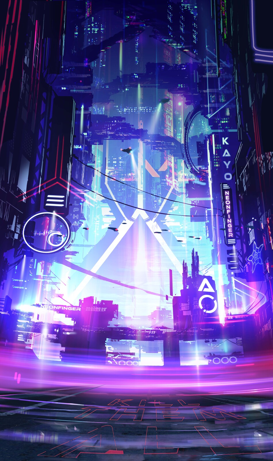 Cyberpunk city  landscape study