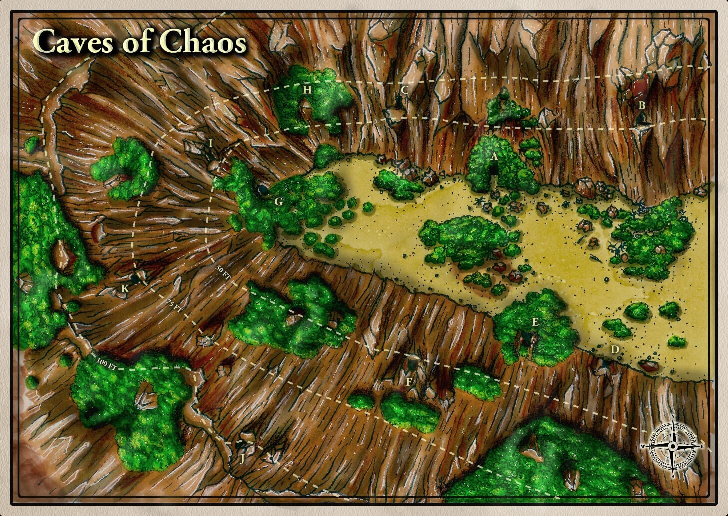 Caves of Chaos from B2 The Keep on the Borderlands. 