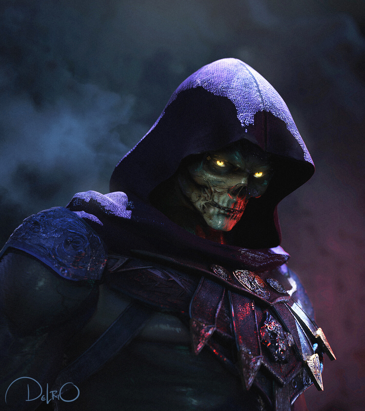 SKELETOR - The main man himself. I went pretty dark with him. I knew it could not just be a big skull headed dude that cackled and was silly. He is more magical undead in my take.