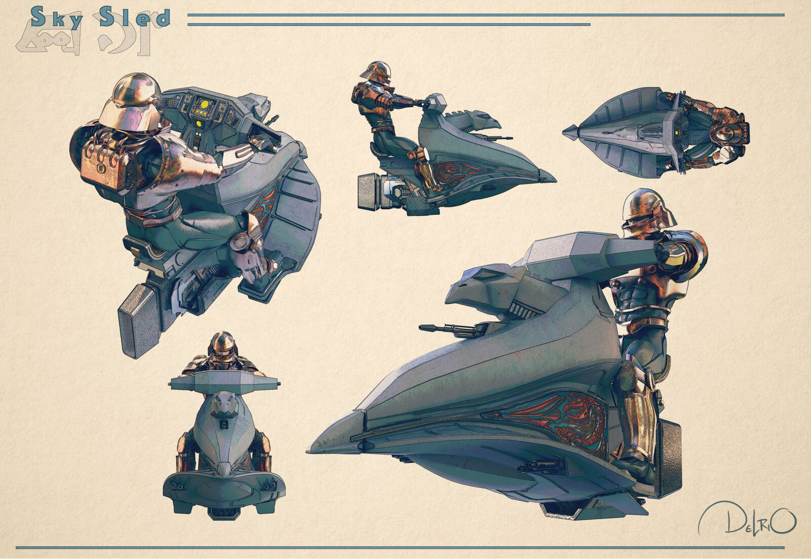 SKY SLED - his one is very close to the toy for sure. Just added scale and details and resurfacing to make it more streamlined. I loved as a kid that the Battle Ram was not just a ground vehicle but also had the air vehicle built into it as well. 