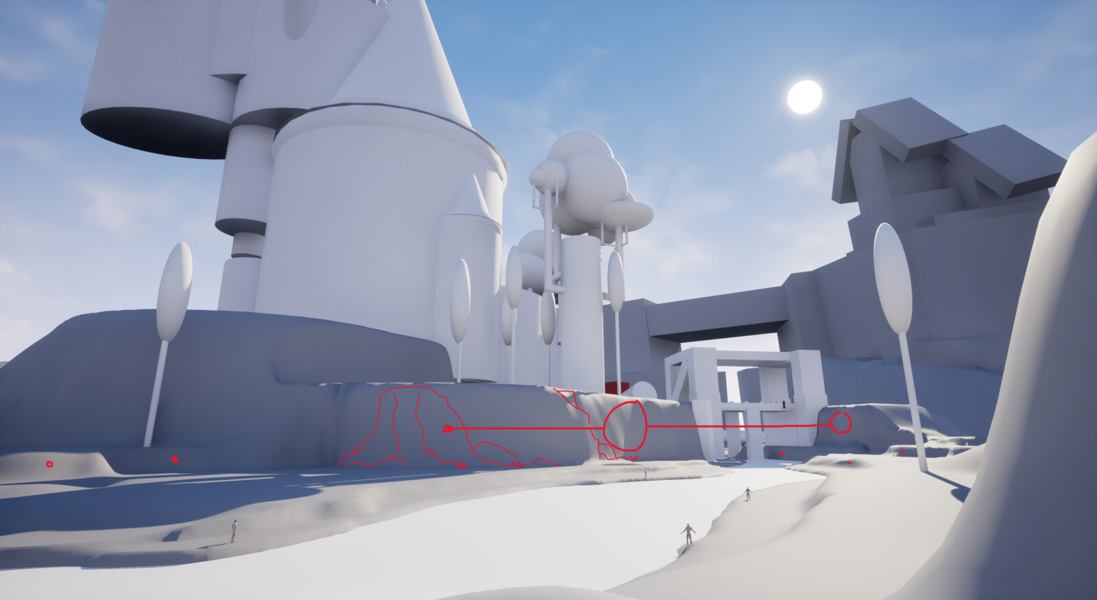 WIP- Sharp and steep edges will be justified, later, with cliff rocks and boulders. 