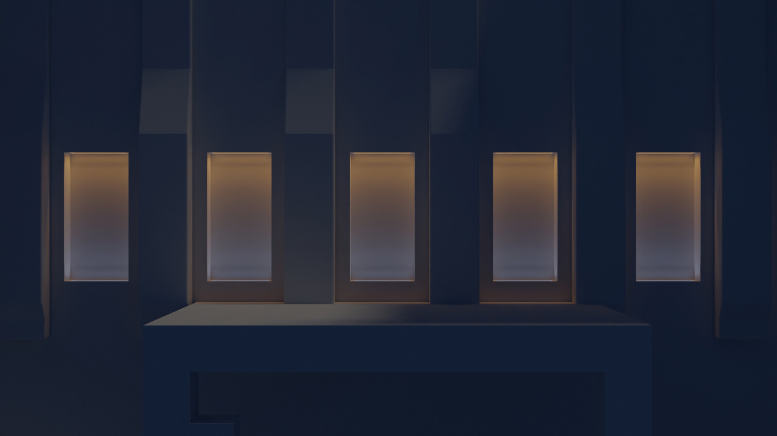 Elaboration of the main large elements that set the rhythm, as well as the selection of lighting