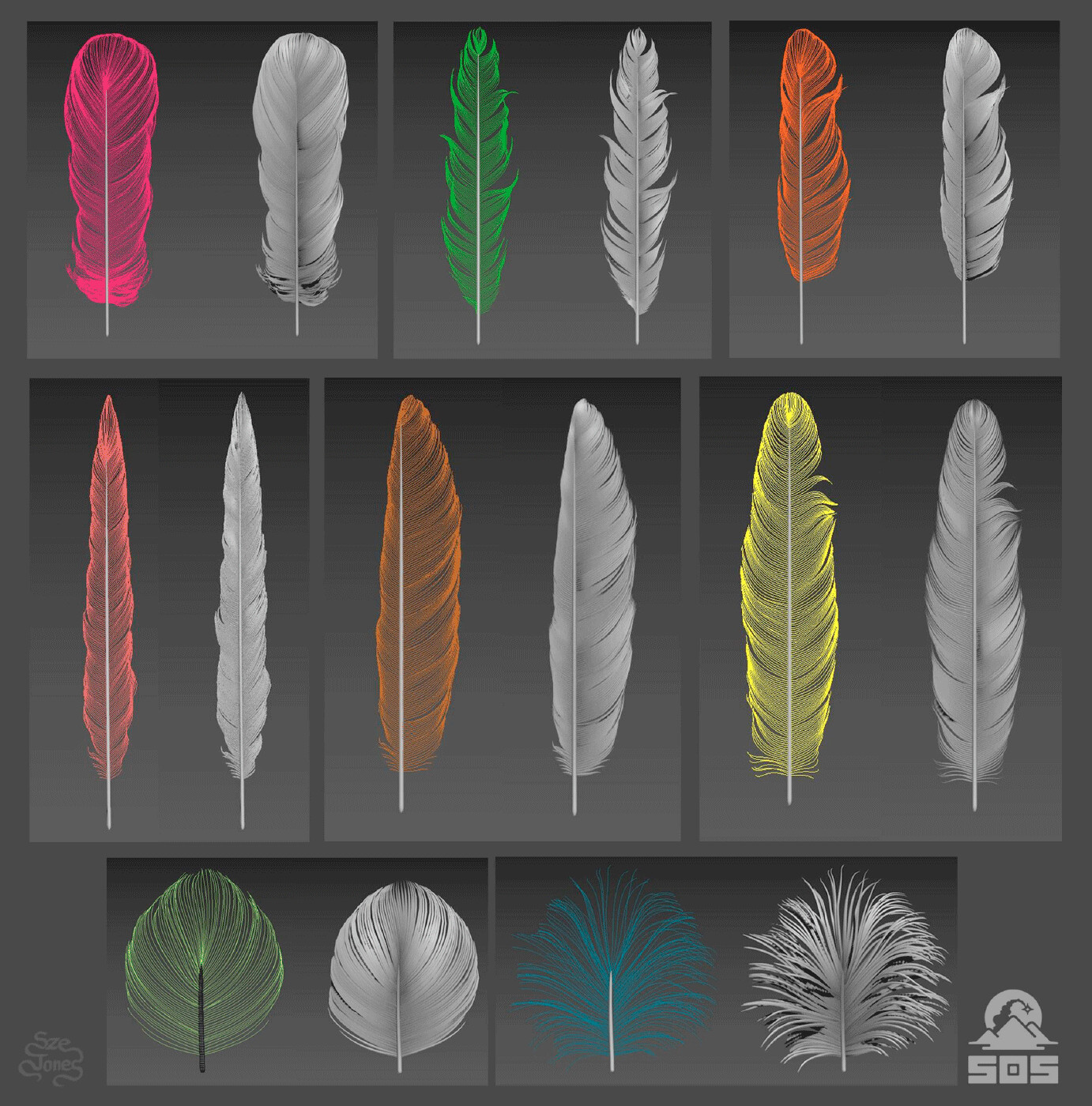Master Feather Splines for Hair Cards Generation