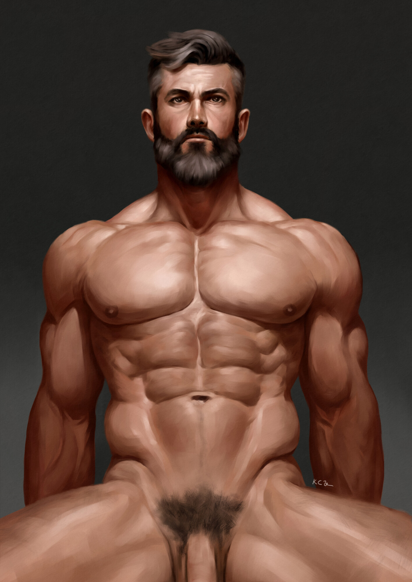 mature man nudes ArtStation - Sensual Strength: Nude Muscle Man in Sitting Pose