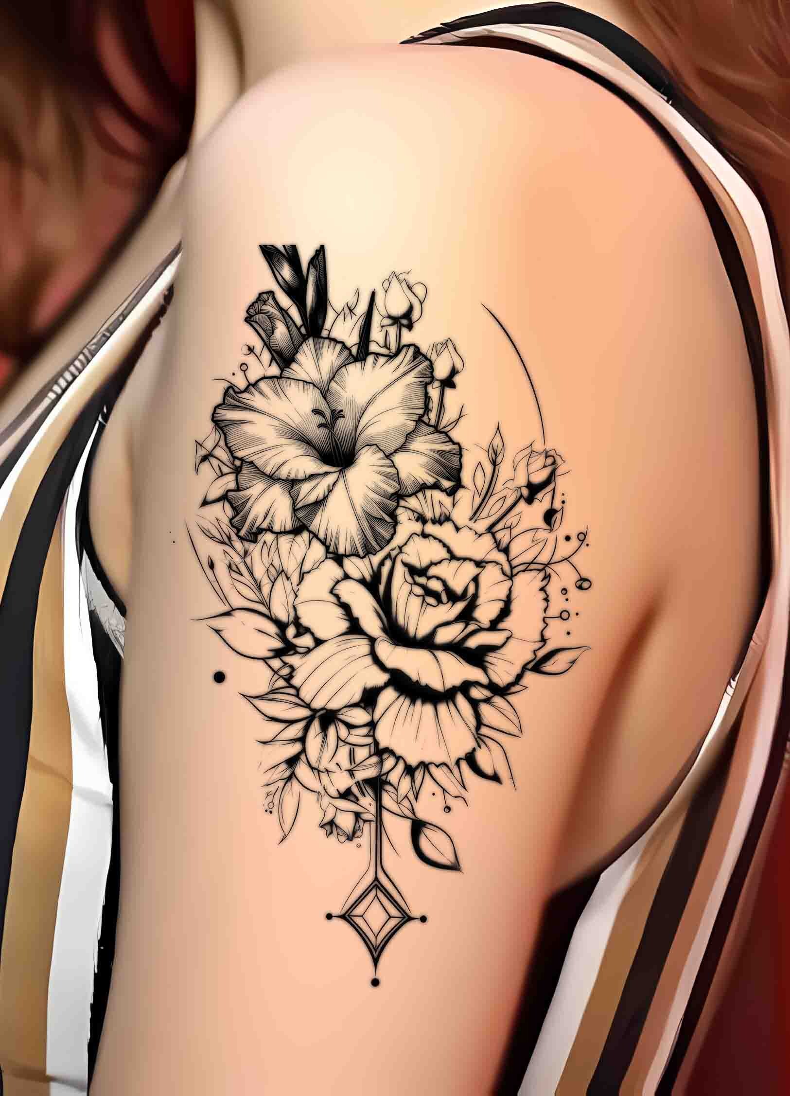 gladiolus tattoo and butterfly tattoo | premblendtats | Flickr