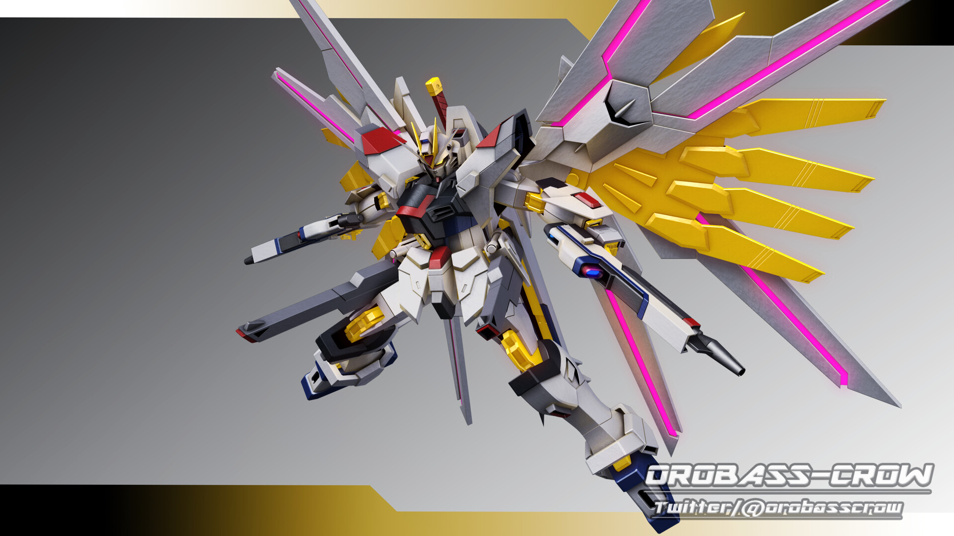 ガンダム フォトスタンド 絵画 3D 仕様 ArtStation - □3D MODEL□ ZGMF/A-262PD-P【MIGHTY STRIKE