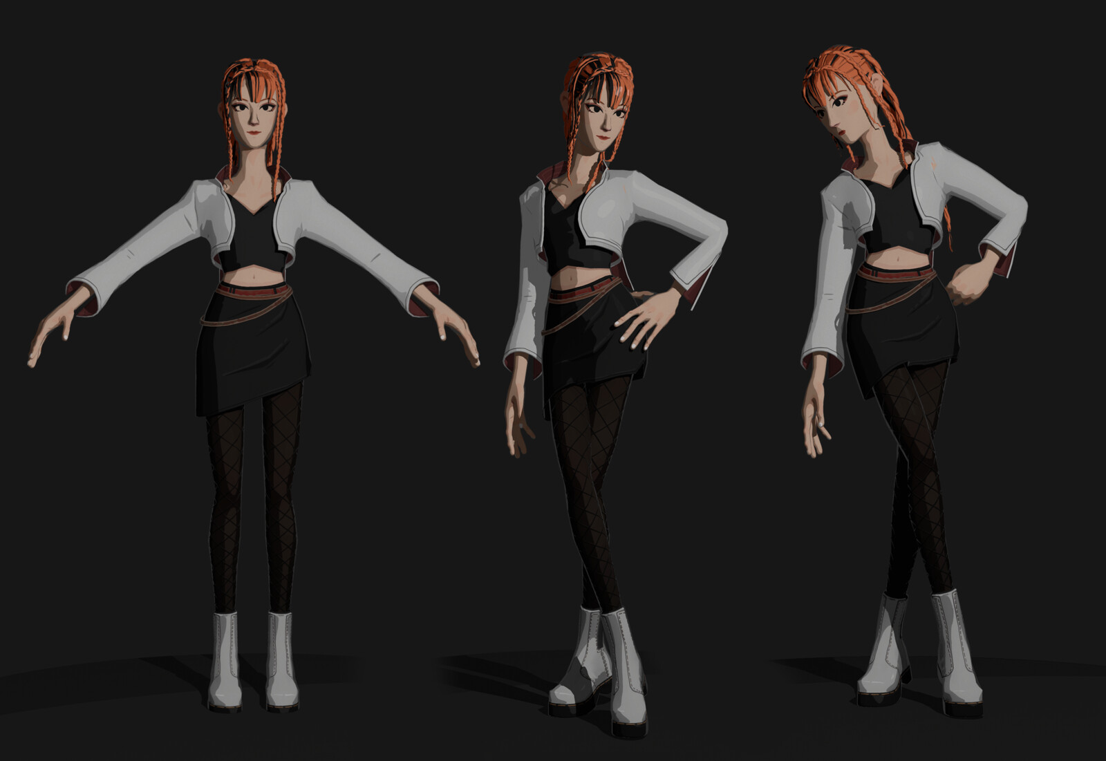 A pose and animated pose
