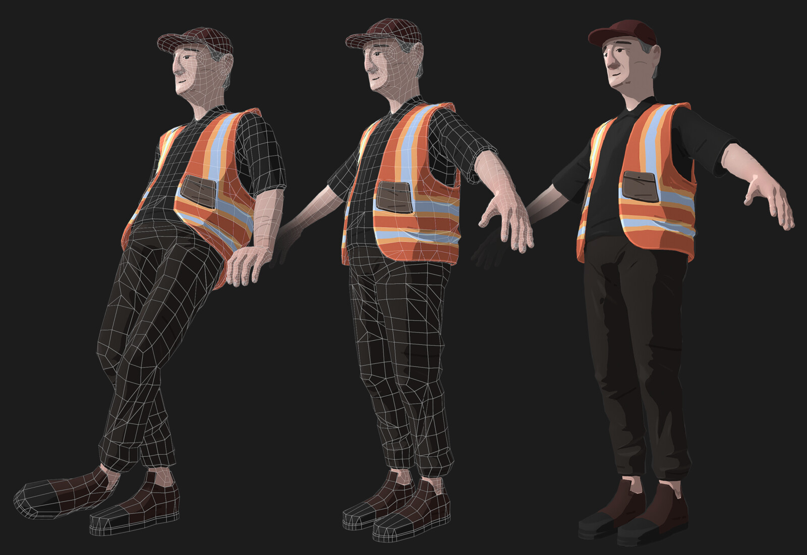 A pose and wireframe