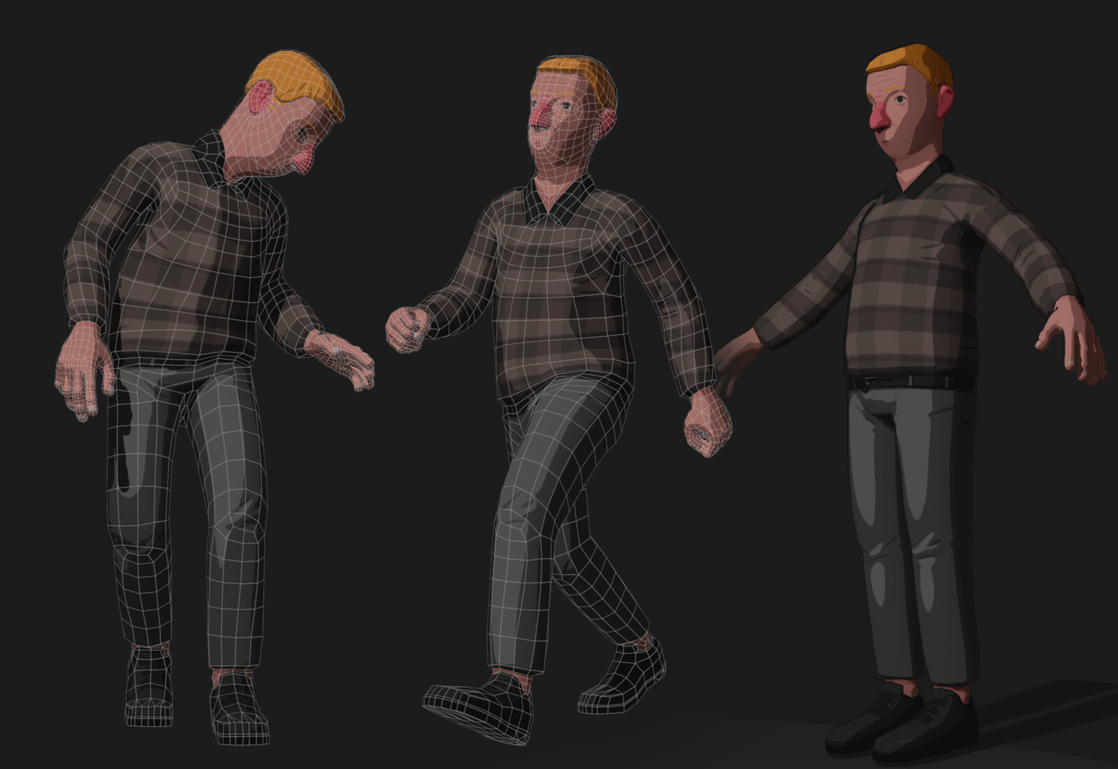 A pose and wireframe