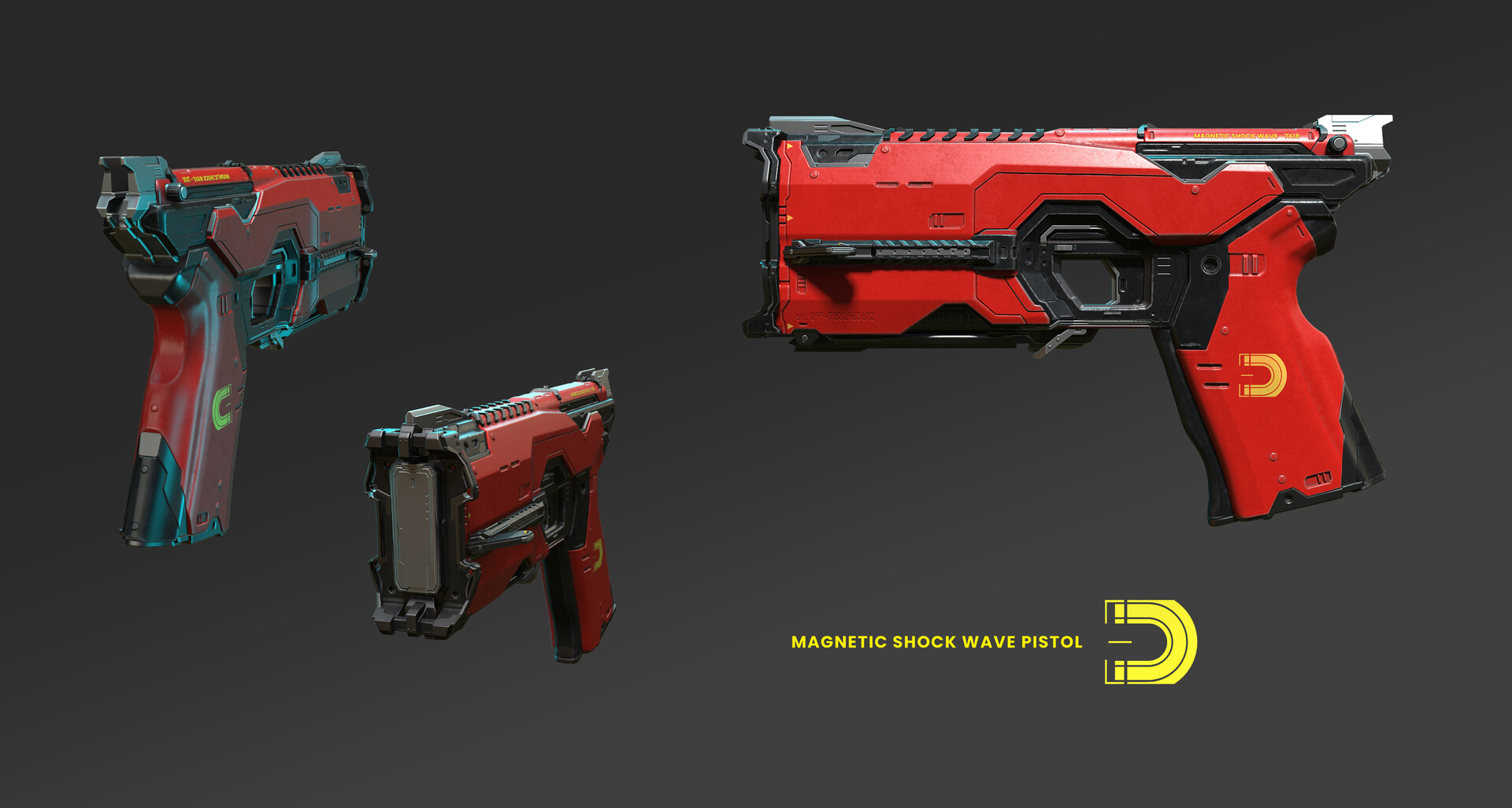 Magnetic Shock Pistol (3DCoat)